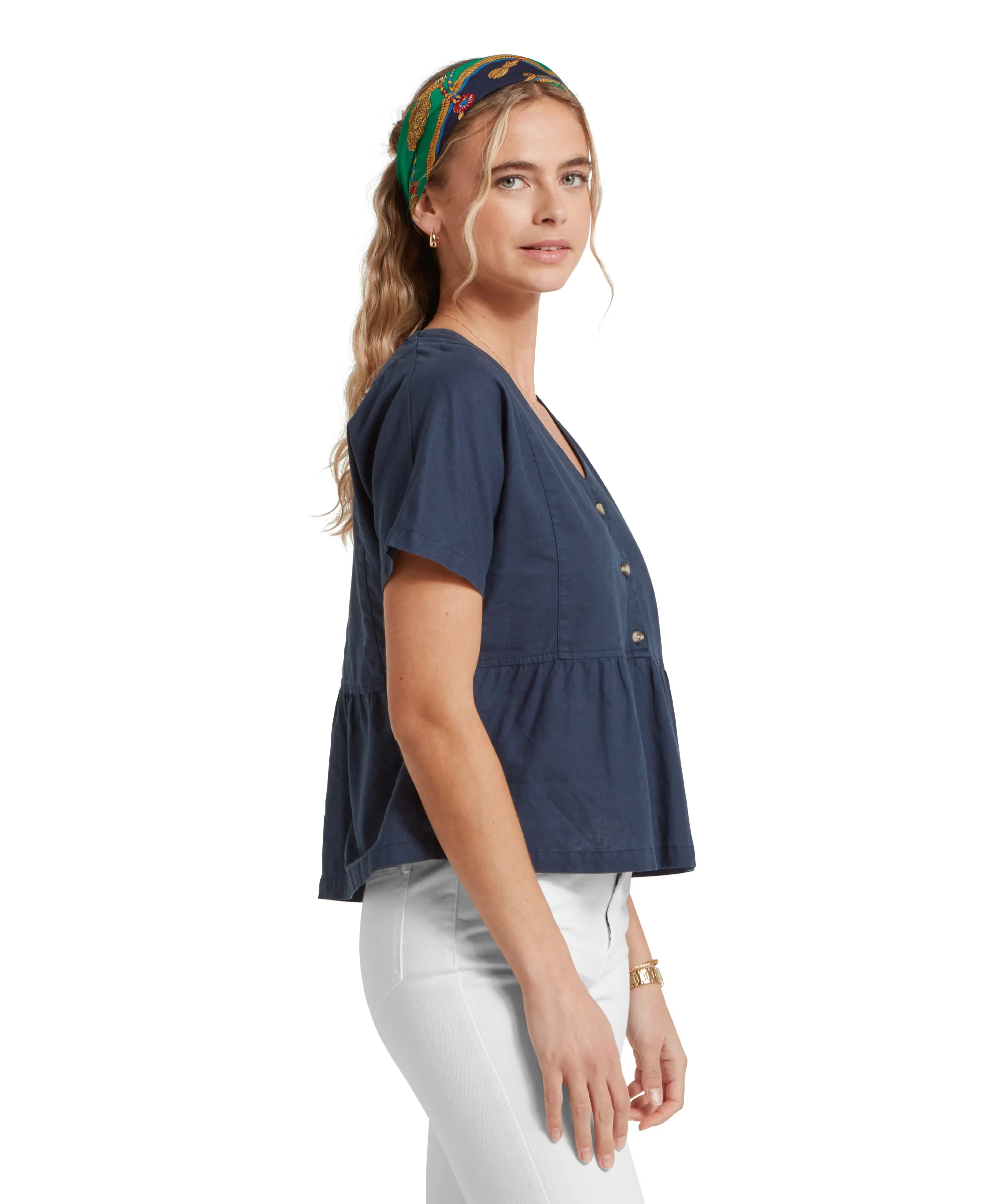 Lavenham Linen Top - Dark Blueberry - Image 5