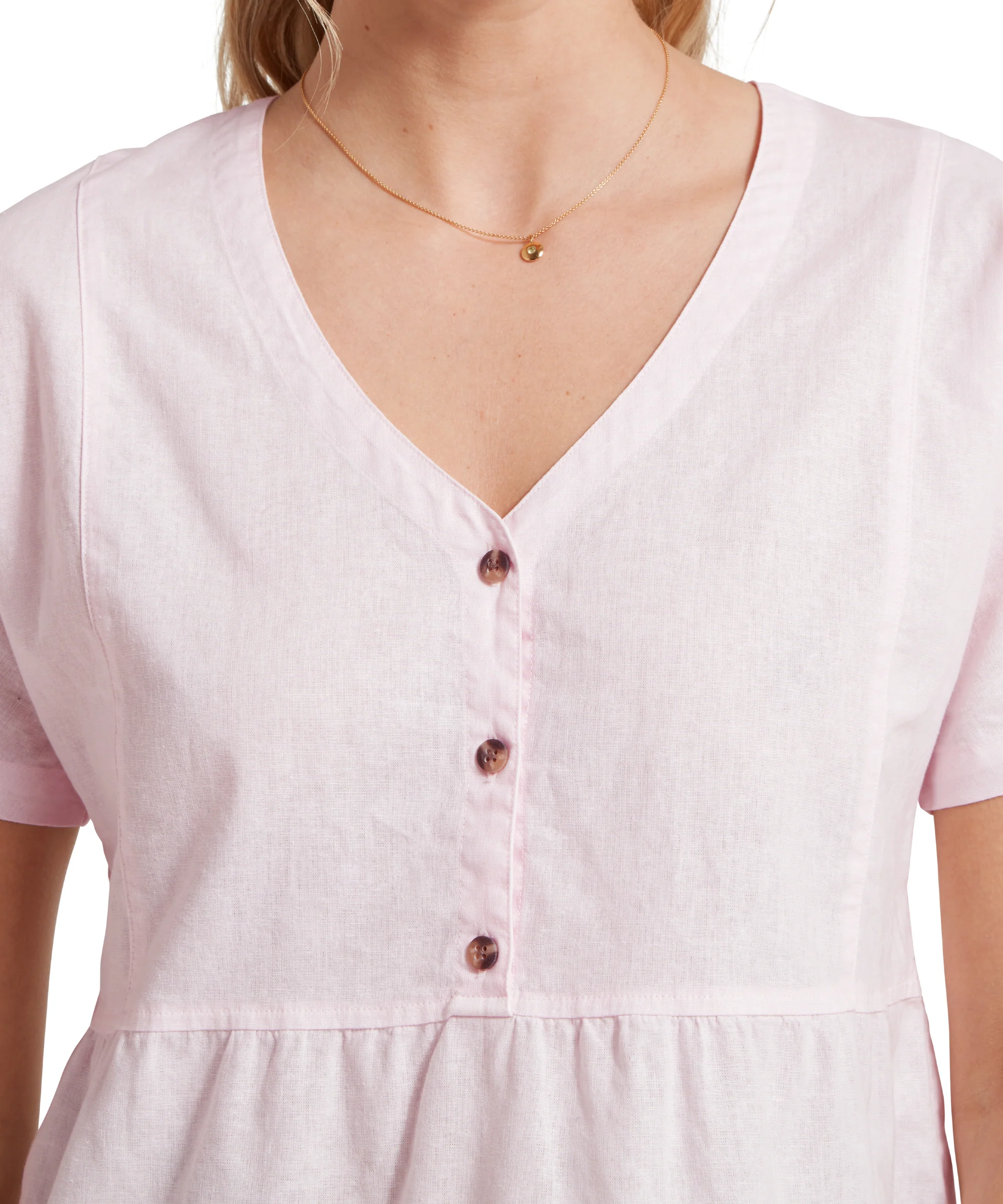 Lavenham Linen Top - Pale Pink - Image 6