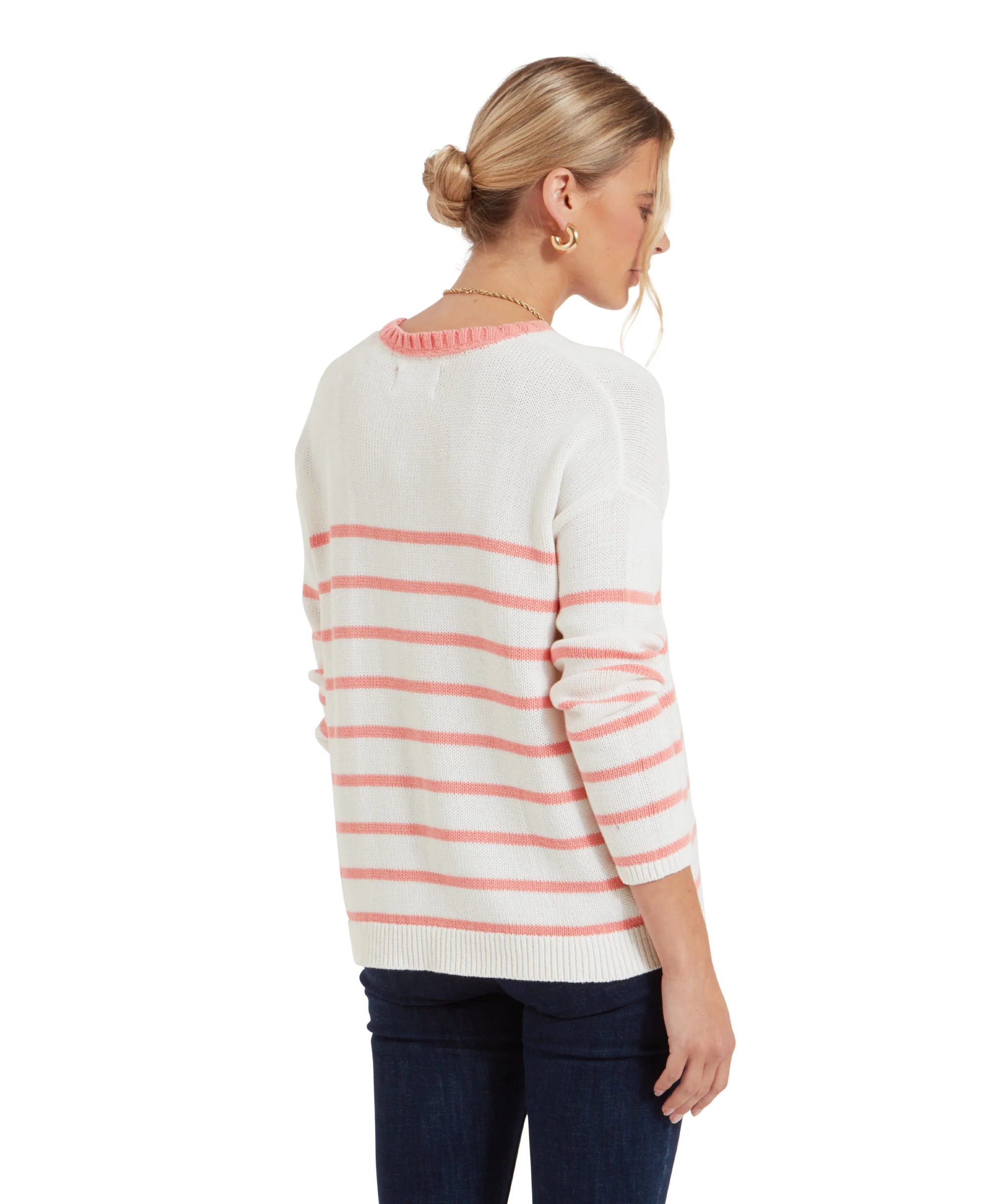 Lee Bay Jumper - Soft White/Flamingo - Image 5