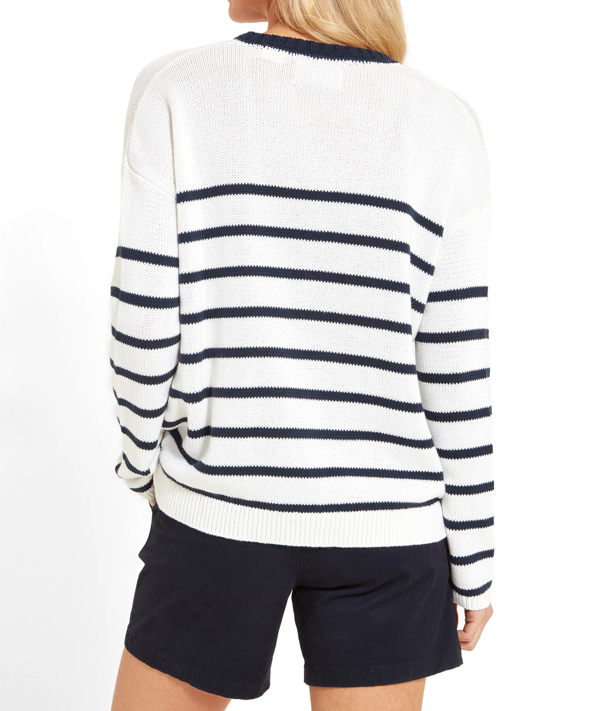 Lee Bay Jumper - Soft White/Navy - Image 4