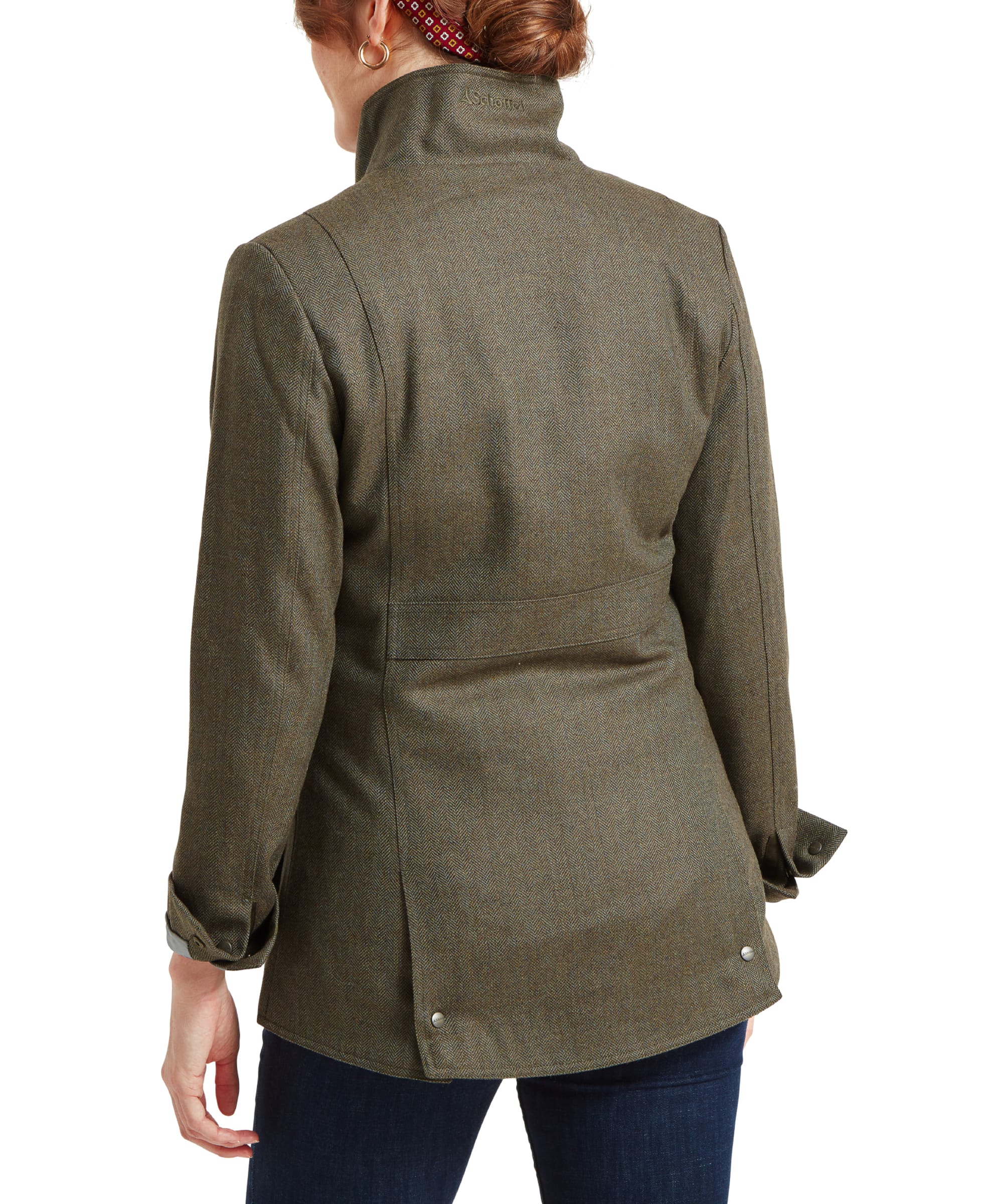 Lilymere Tweed Jacket - Loden Green Herringbone Tweed - Image 5