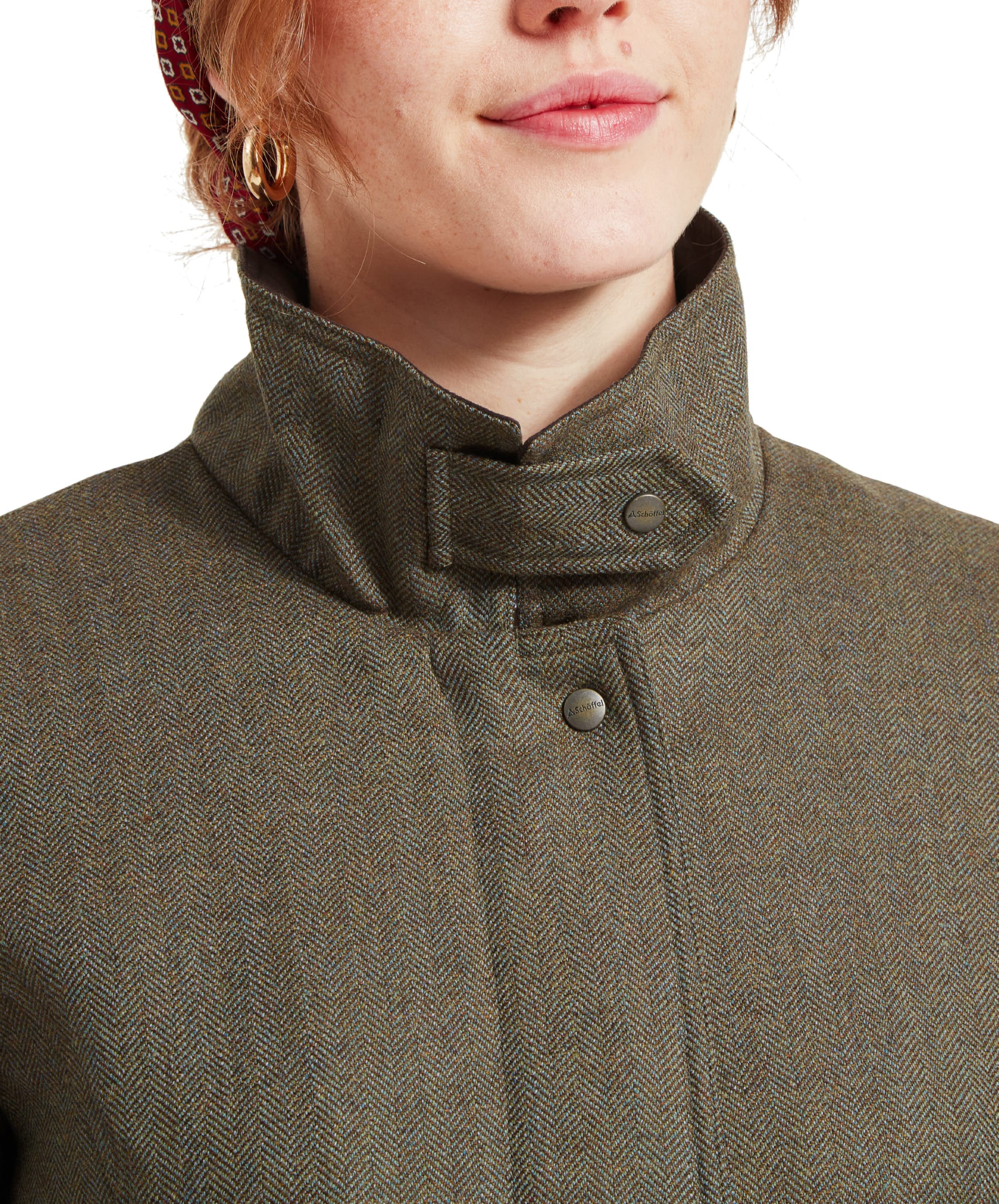Lilymere Tweed Jacket - Loden Green Herringbone Tweed - Image 6