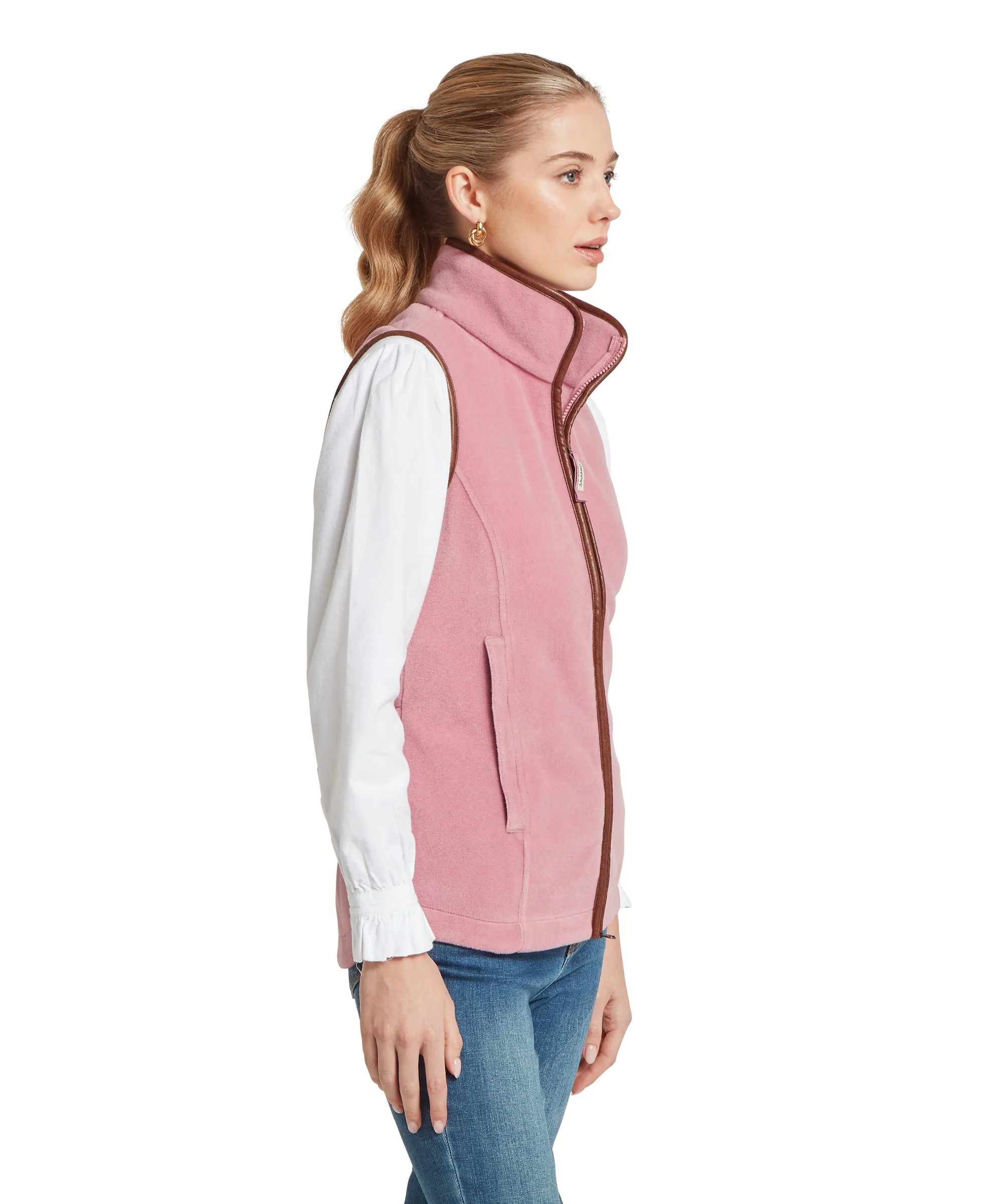Lyndon Fleece Gilet - Antique Rose - Image 4
