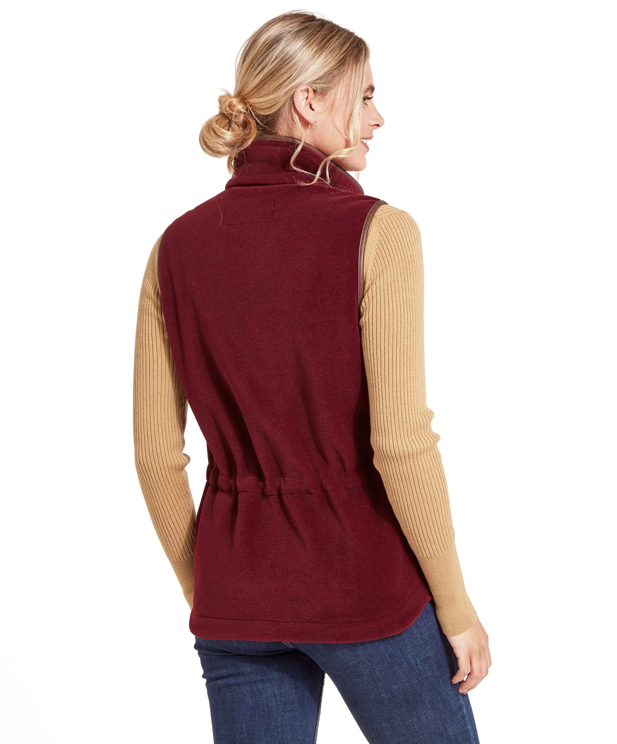 Lyndon Fleece Gilet - Claret - Image 5