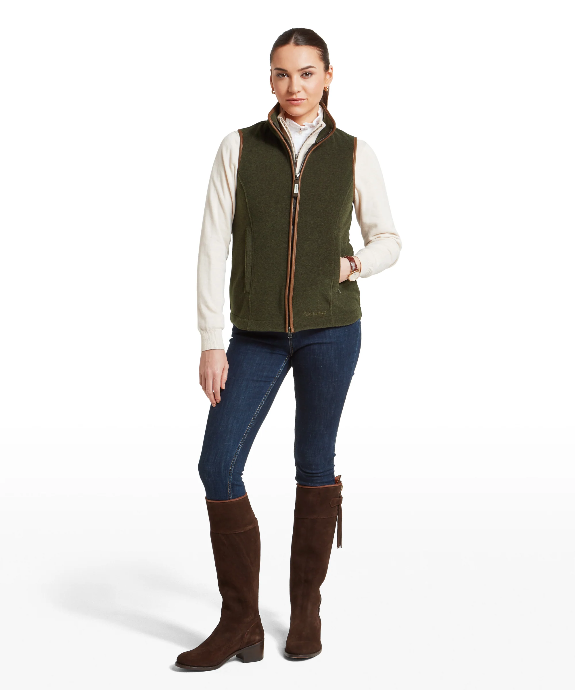 Lyndon Fleece Gilet - Dark Olive - Image 4