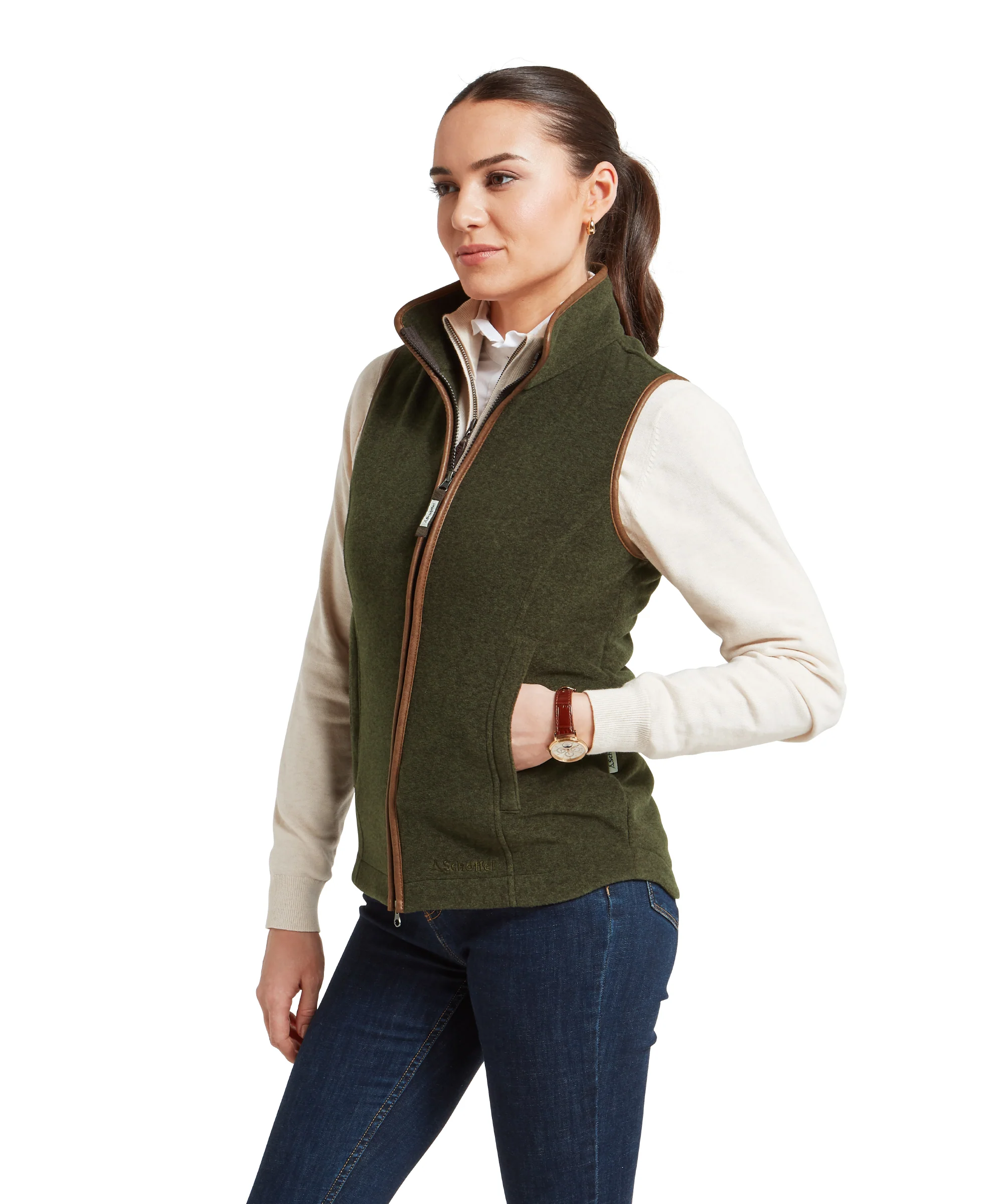 Lyndon Fleece Gilet - Dark Olive - Image 5