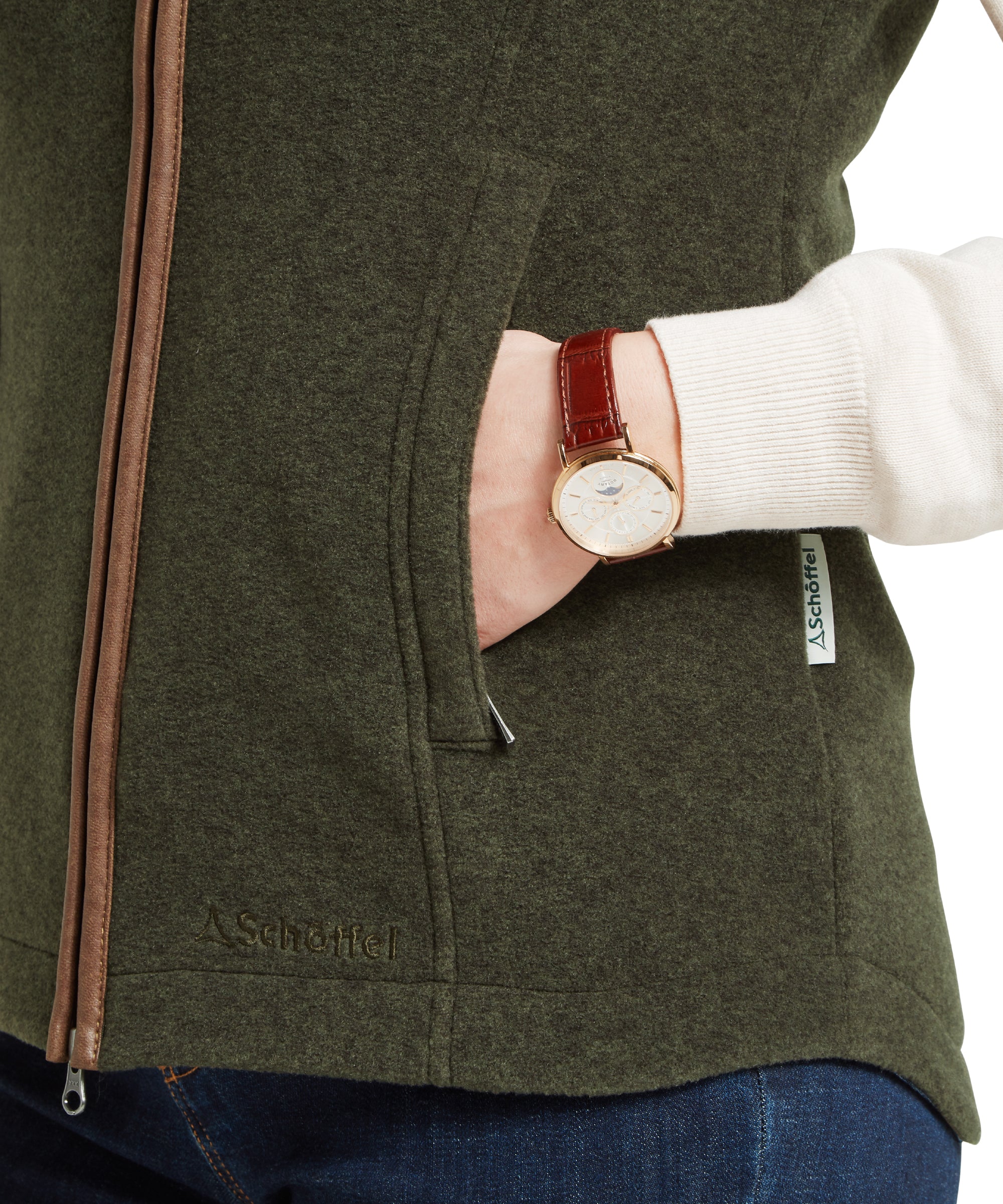 Lyndon Fleece Gilet - Dark Olive - Image 7
