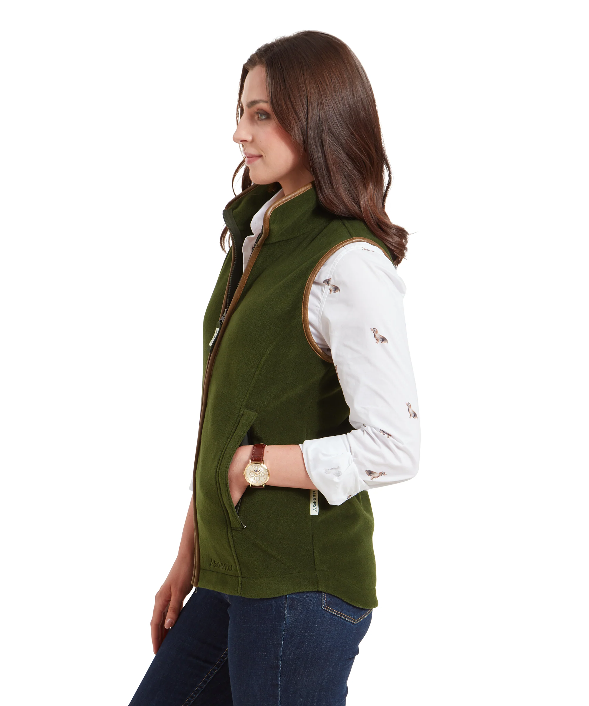 Lyndon Fleece Gilet - Forest - Image 5
