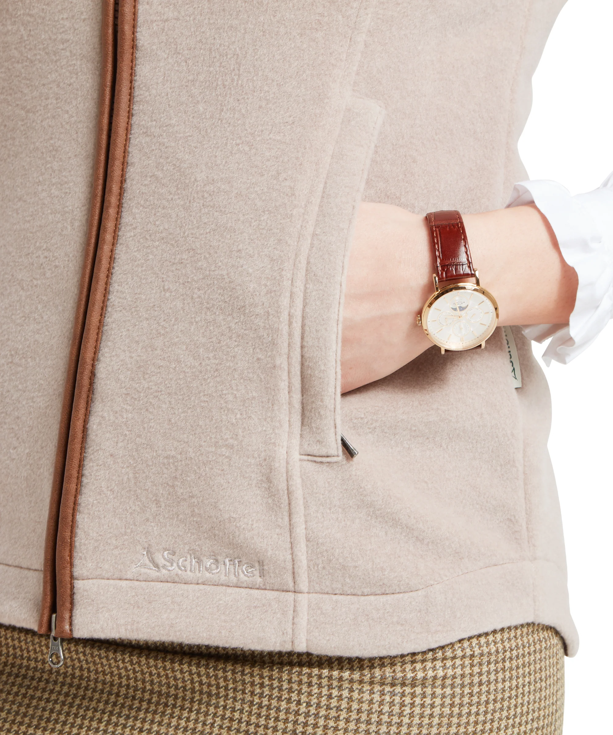 Lyndon Fleece Gilet - Mushroom - Image 10