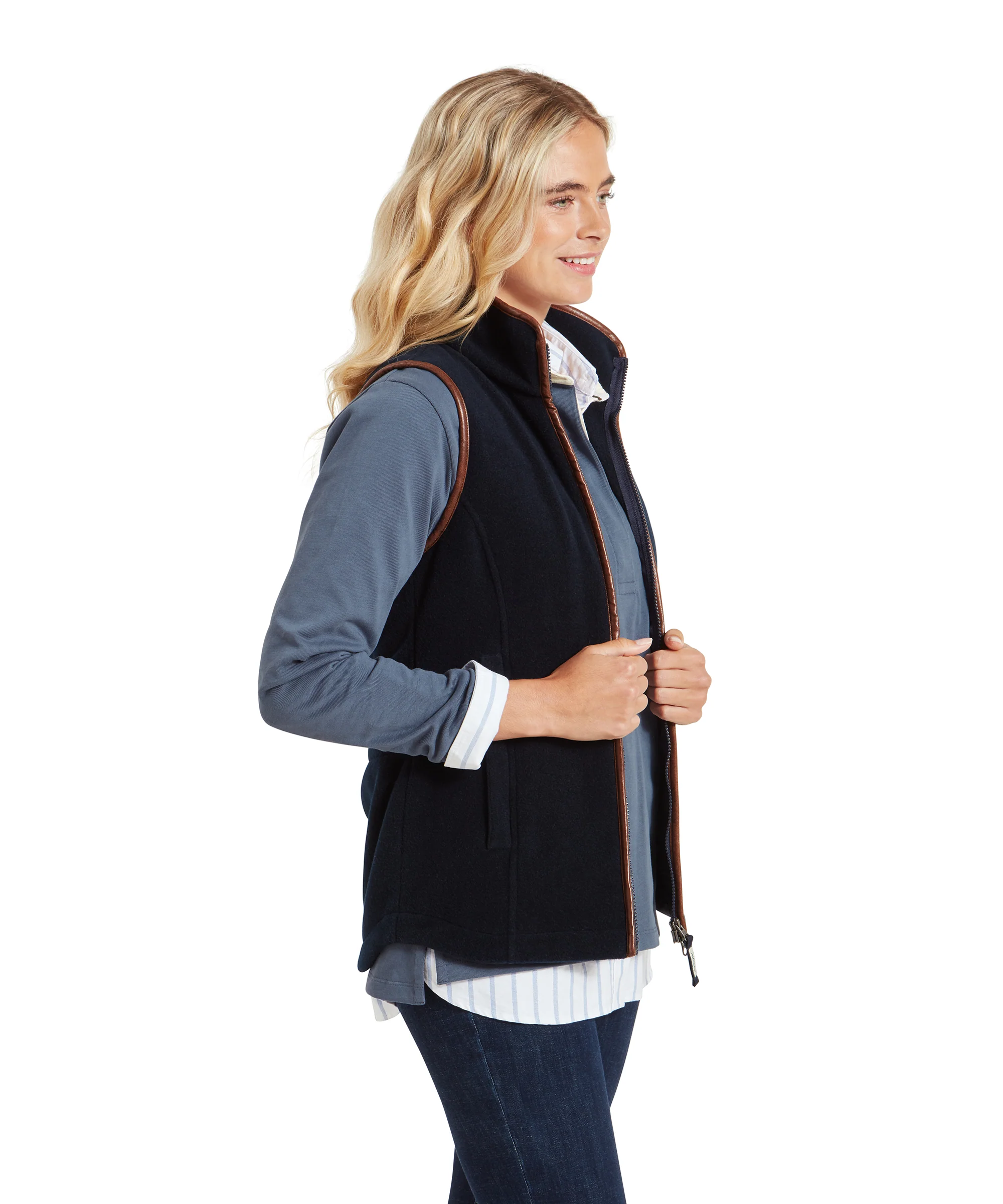 Lyndon Fleece Gilet - Navy - Image 5