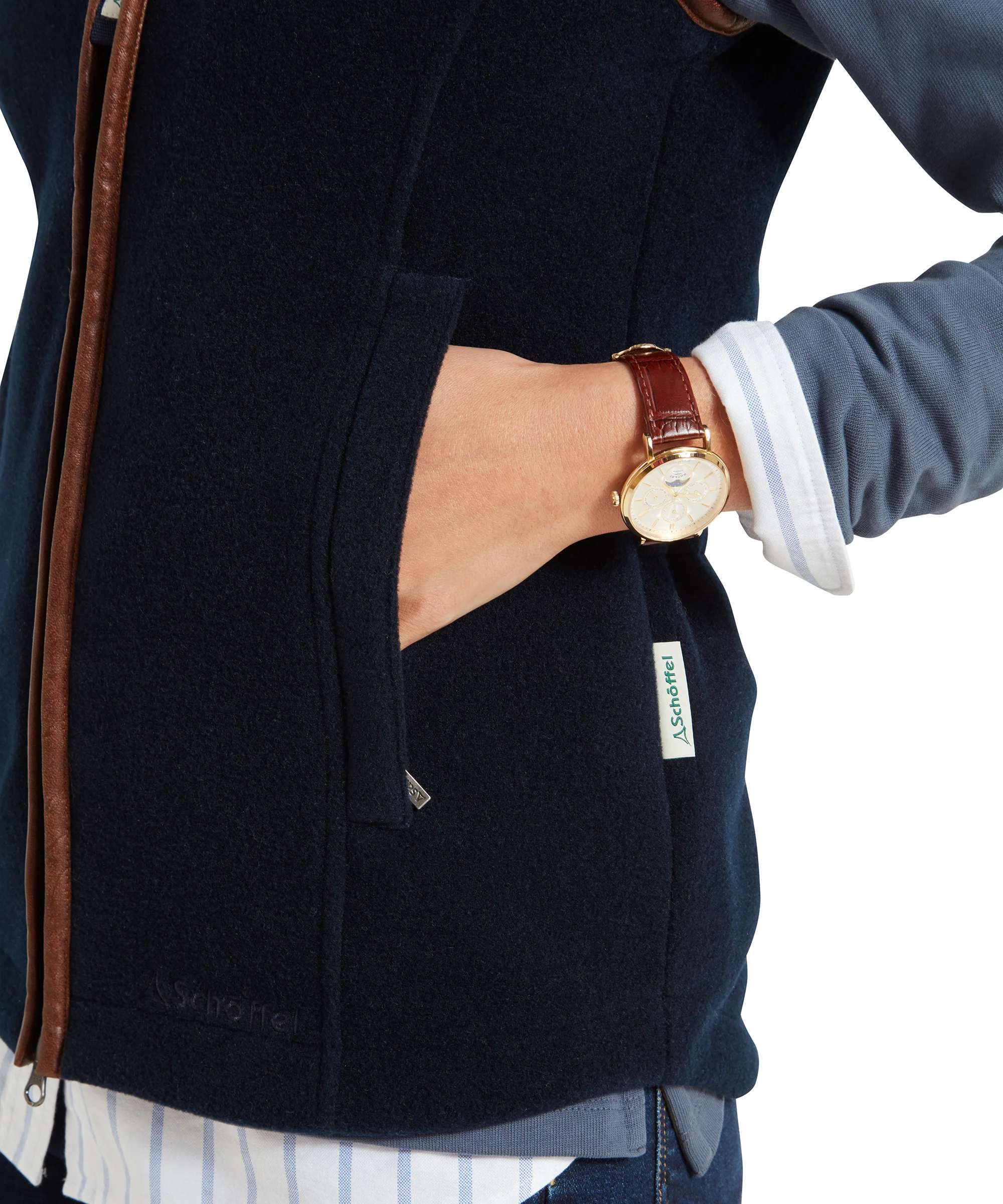 Lyndon Fleece Gilet - Navy - Image 8