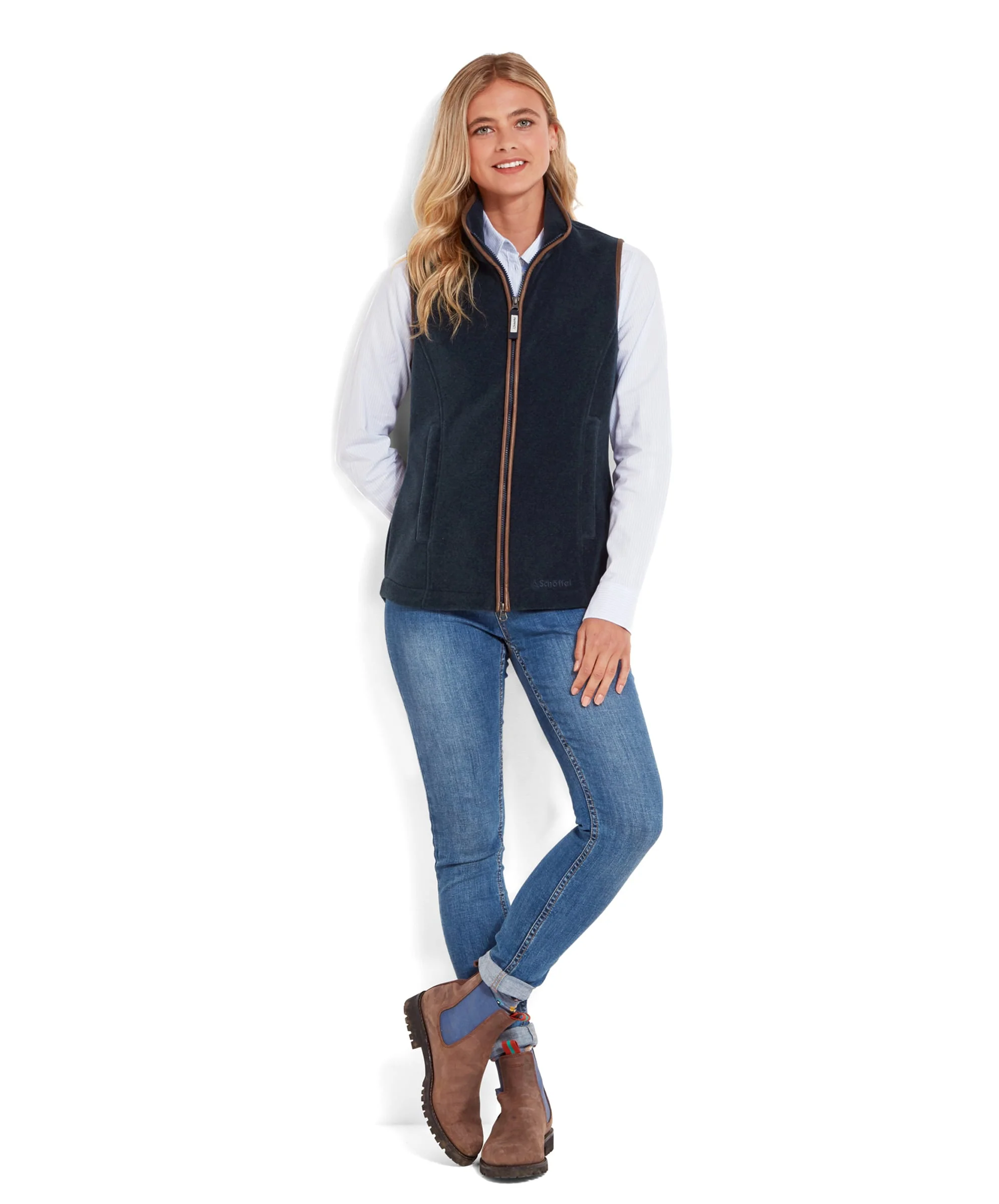 Lyndon Fleece Gilet - Petrol Blue - Image 3