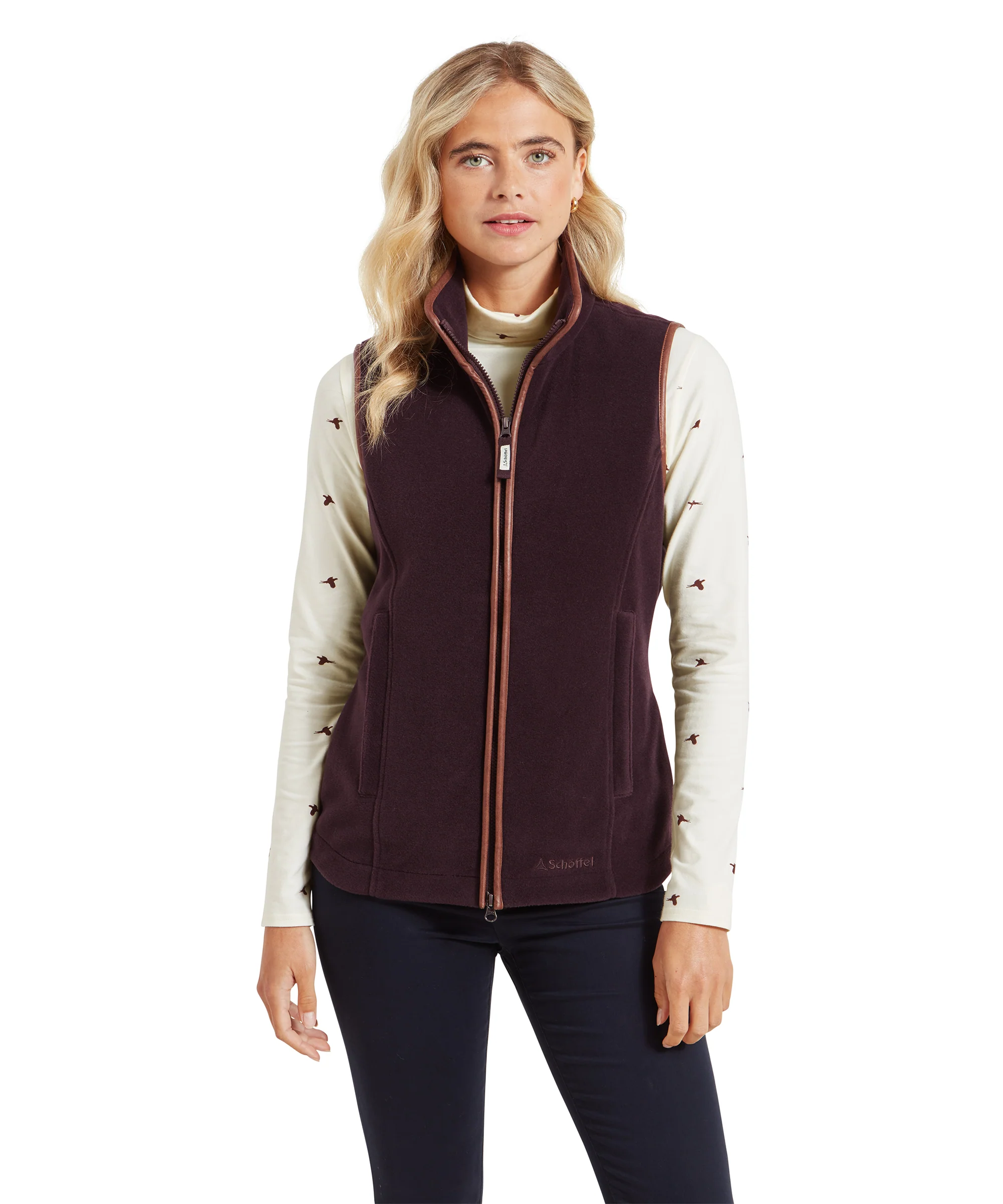 Lyndon Fleece Gilet - Port - Image 2