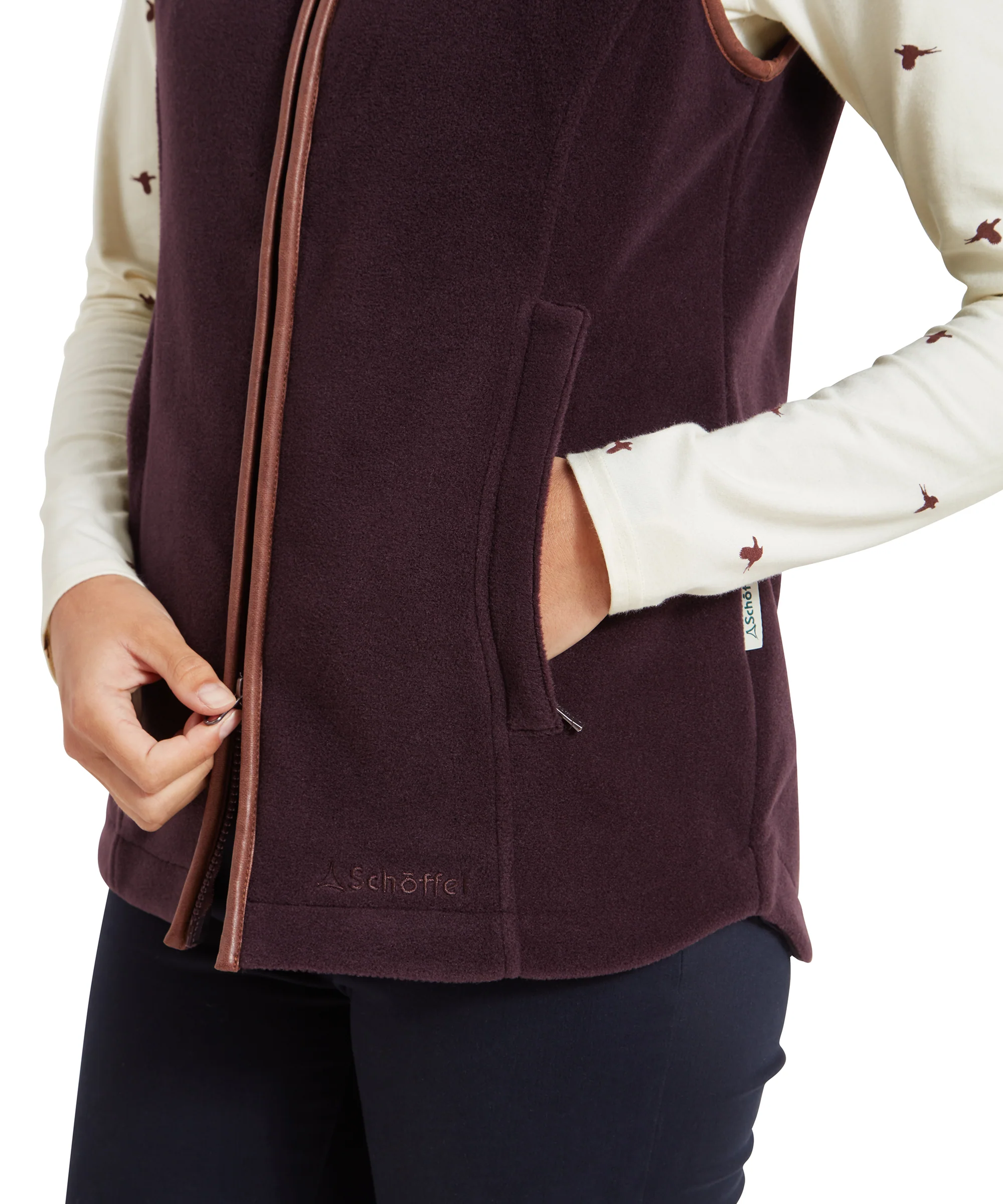 Lyndon Fleece Gilet - Port - Image 6
