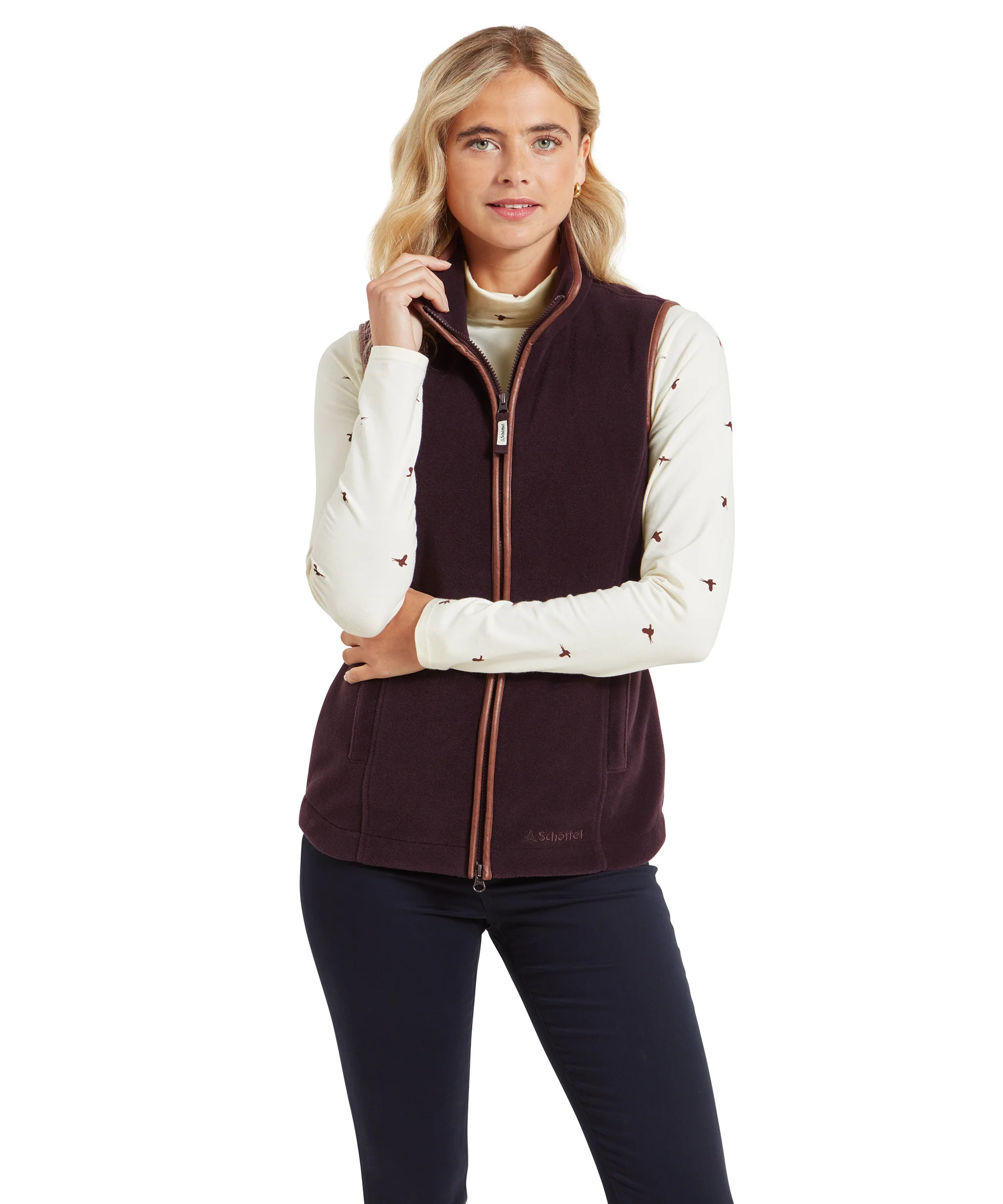 Lyndon Fleece Gilet - Port - Image 9