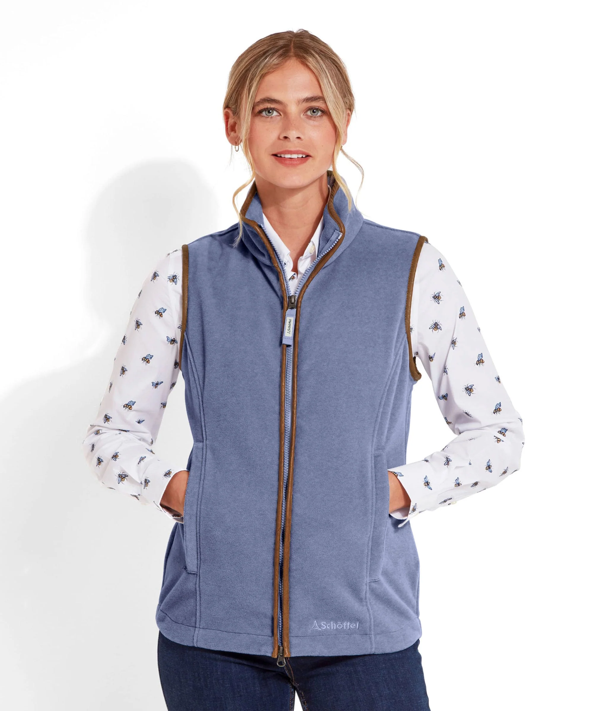 Lyndon Fleece Gilet - Stone Blue - Image 2