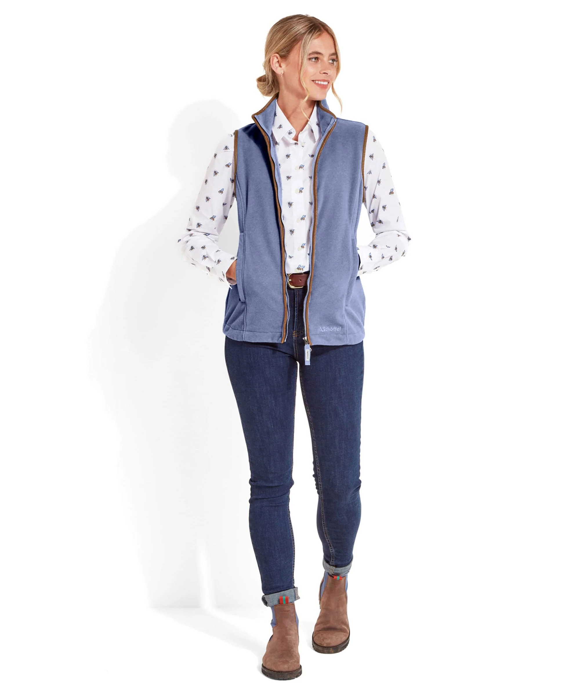 Lyndon Fleece Gilet - Stone Blue - Image 3