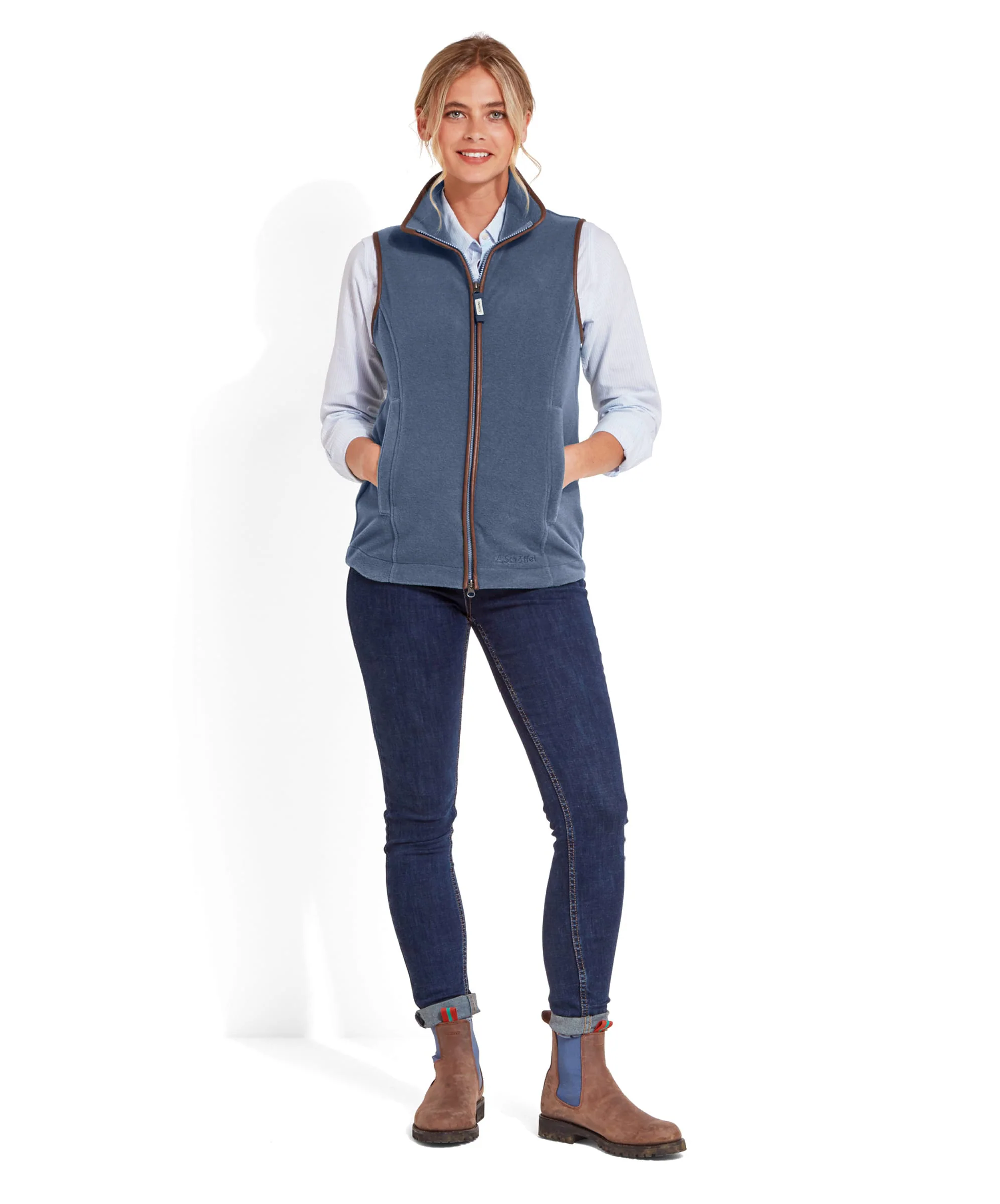Lyndon Fleece Gilet - Storm Blue - Image 3