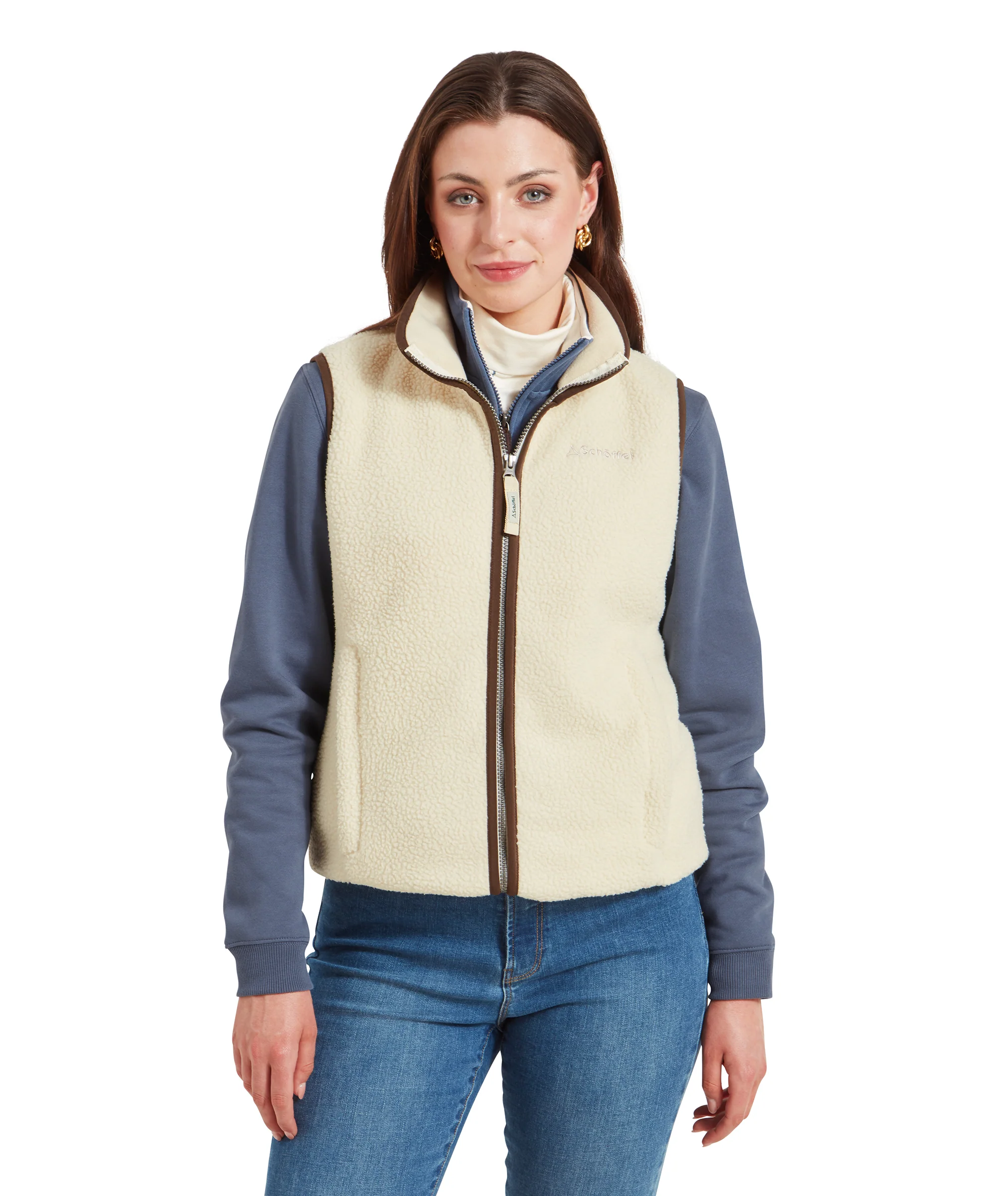 Lyndon Retro Fleece Gilet - Ecru - Image 2