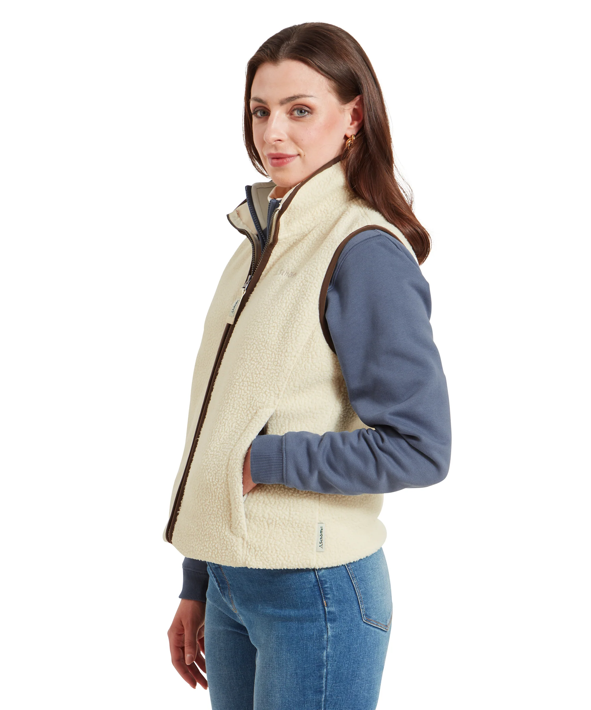 Lyndon Retro Fleece Gilet - Ecru - Image 4