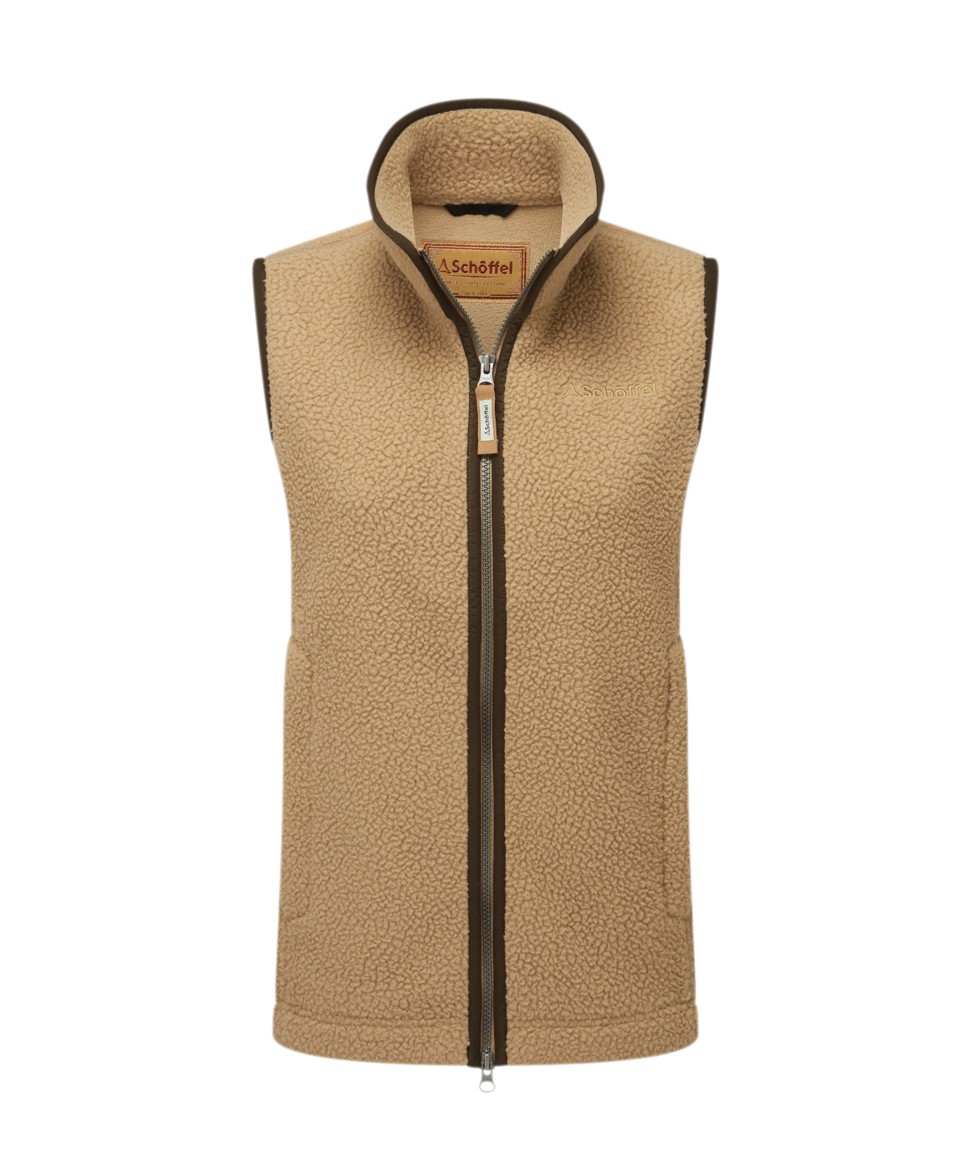 Lyndon Retro Fleece Gilet - Tan