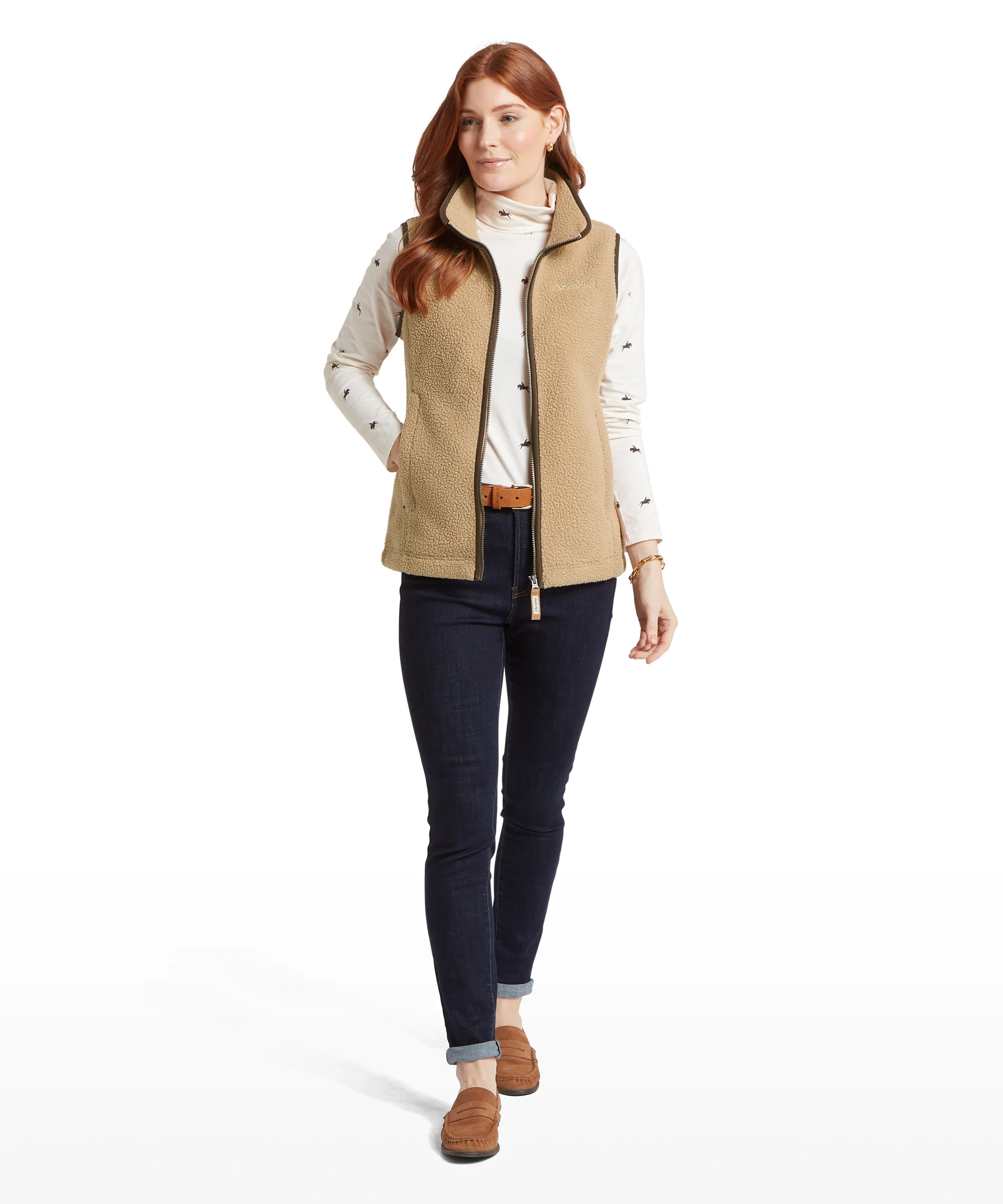 Lyndon Retro Fleece Gilet - Tan - Image 4