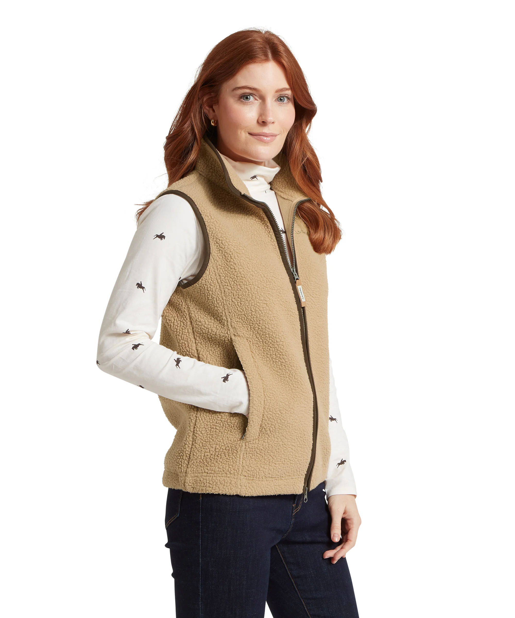 Lyndon Retro Fleece Gilet - Tan - Image 5