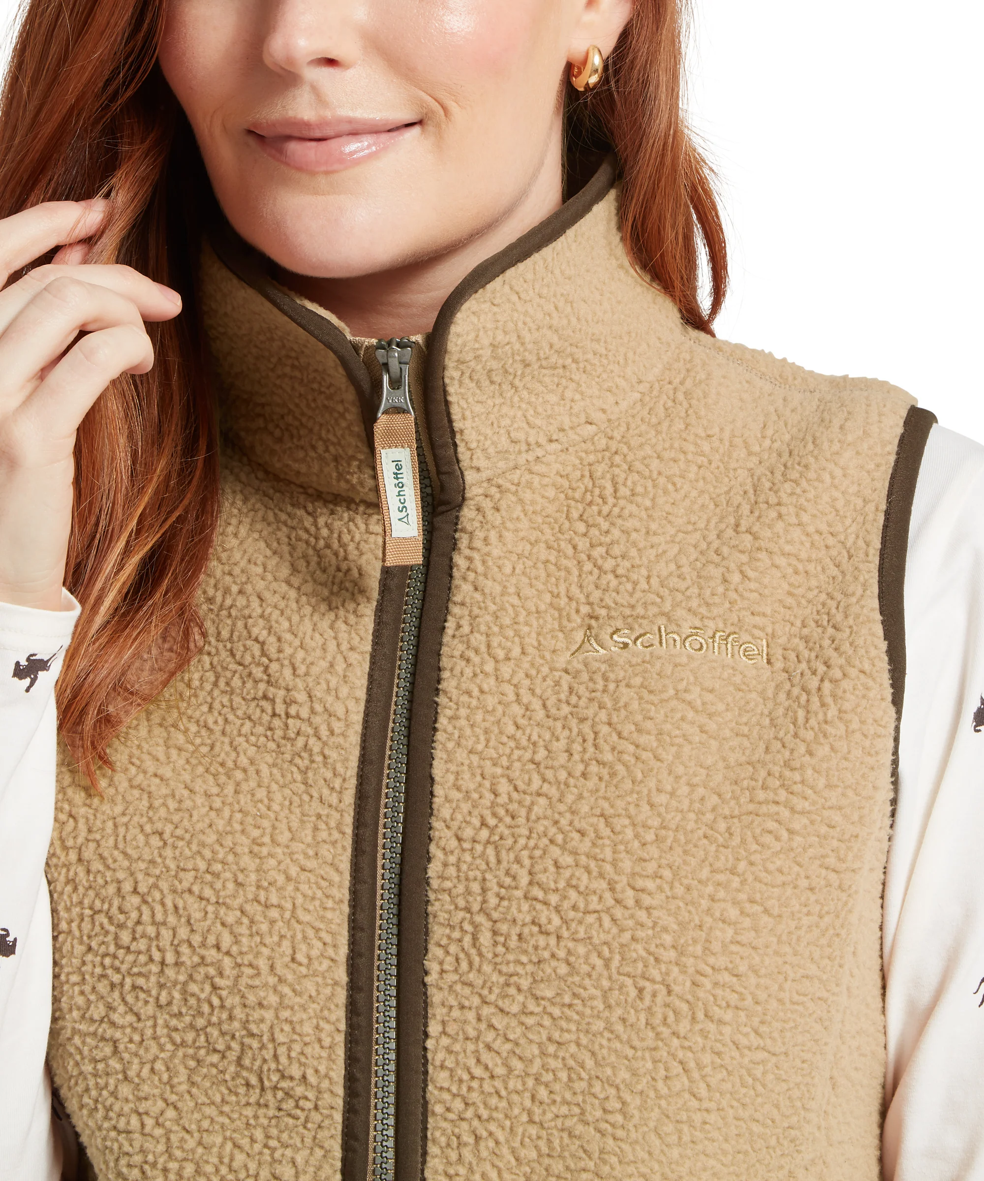 Lyndon Retro Fleece Gilet - Tan - Image 7