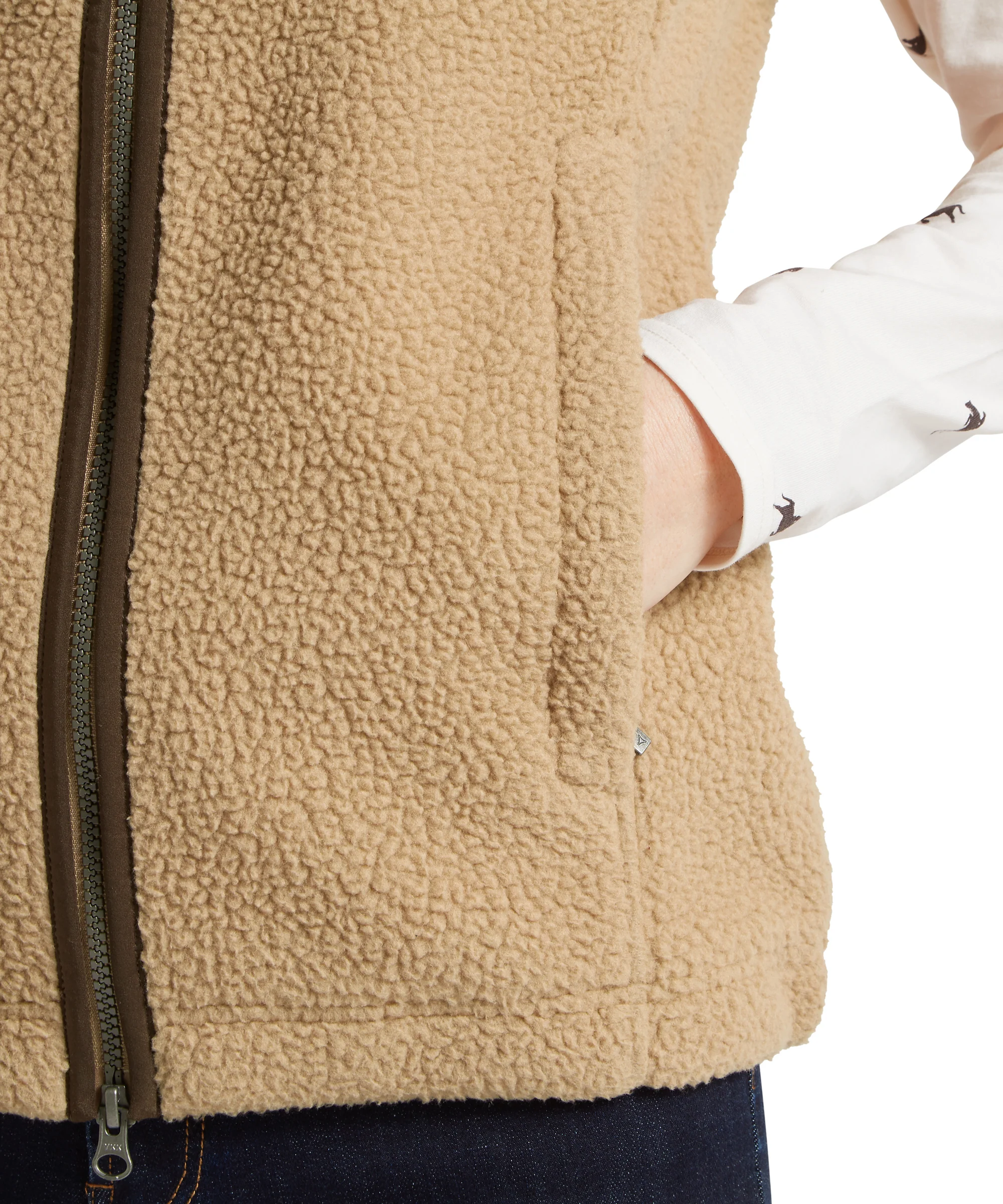 Lyndon Retro Fleece Gilet - Tan - Image 8