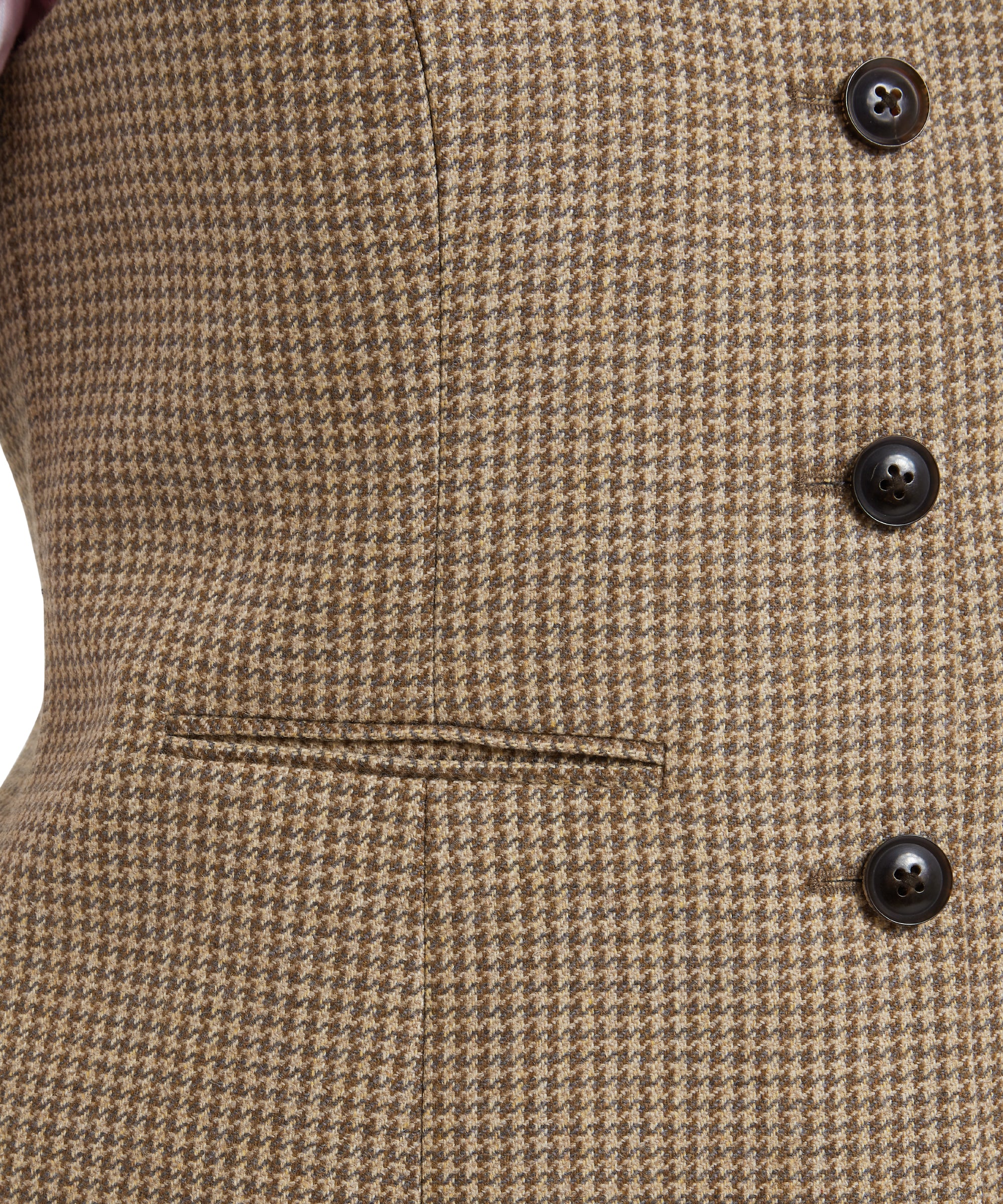 Millport Tweed Nehru Waistcoat - Houndstooth Tweed - Image 8