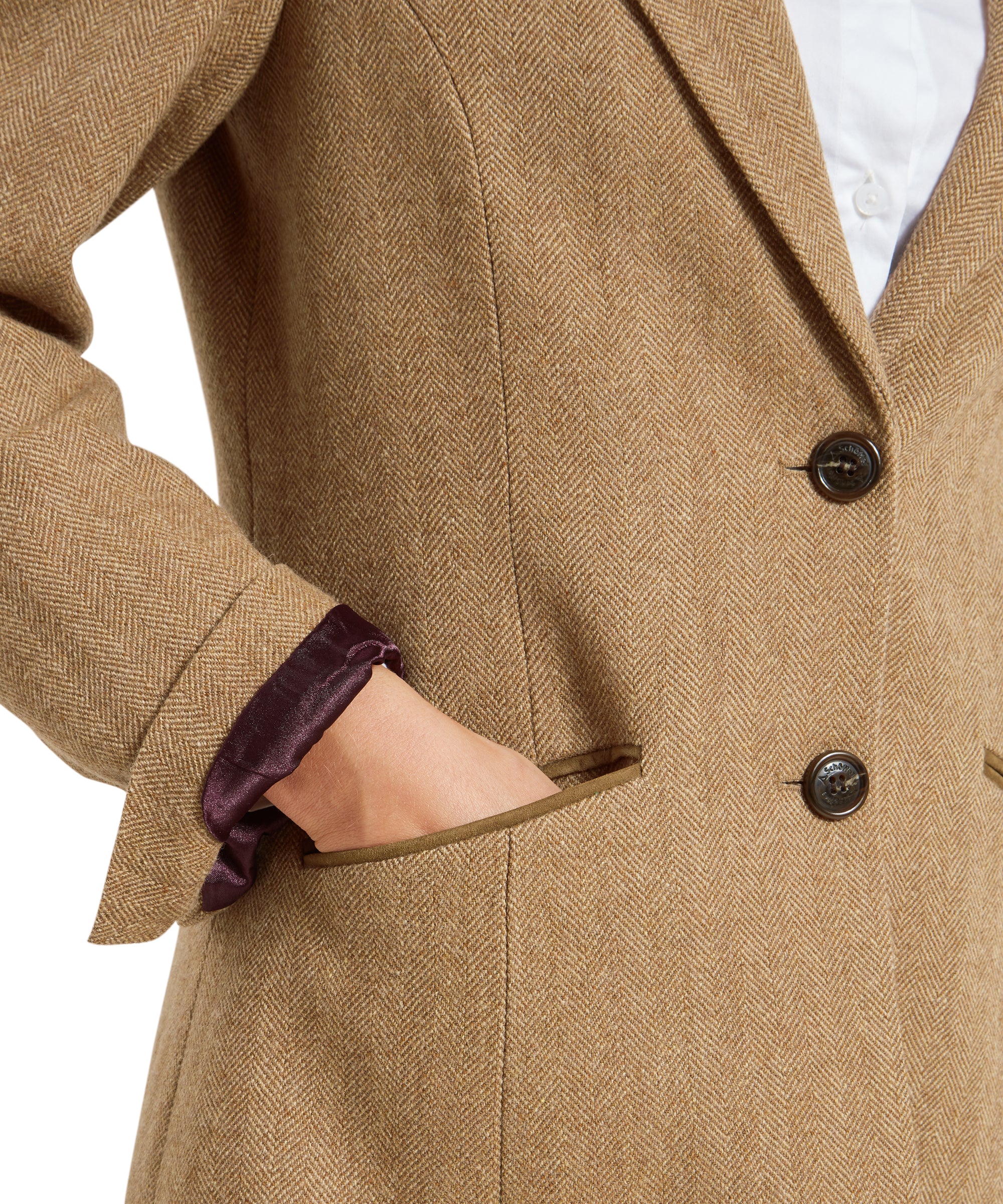 Moray Tweed Jacket - Oak Herringbone Tweed - Image 8