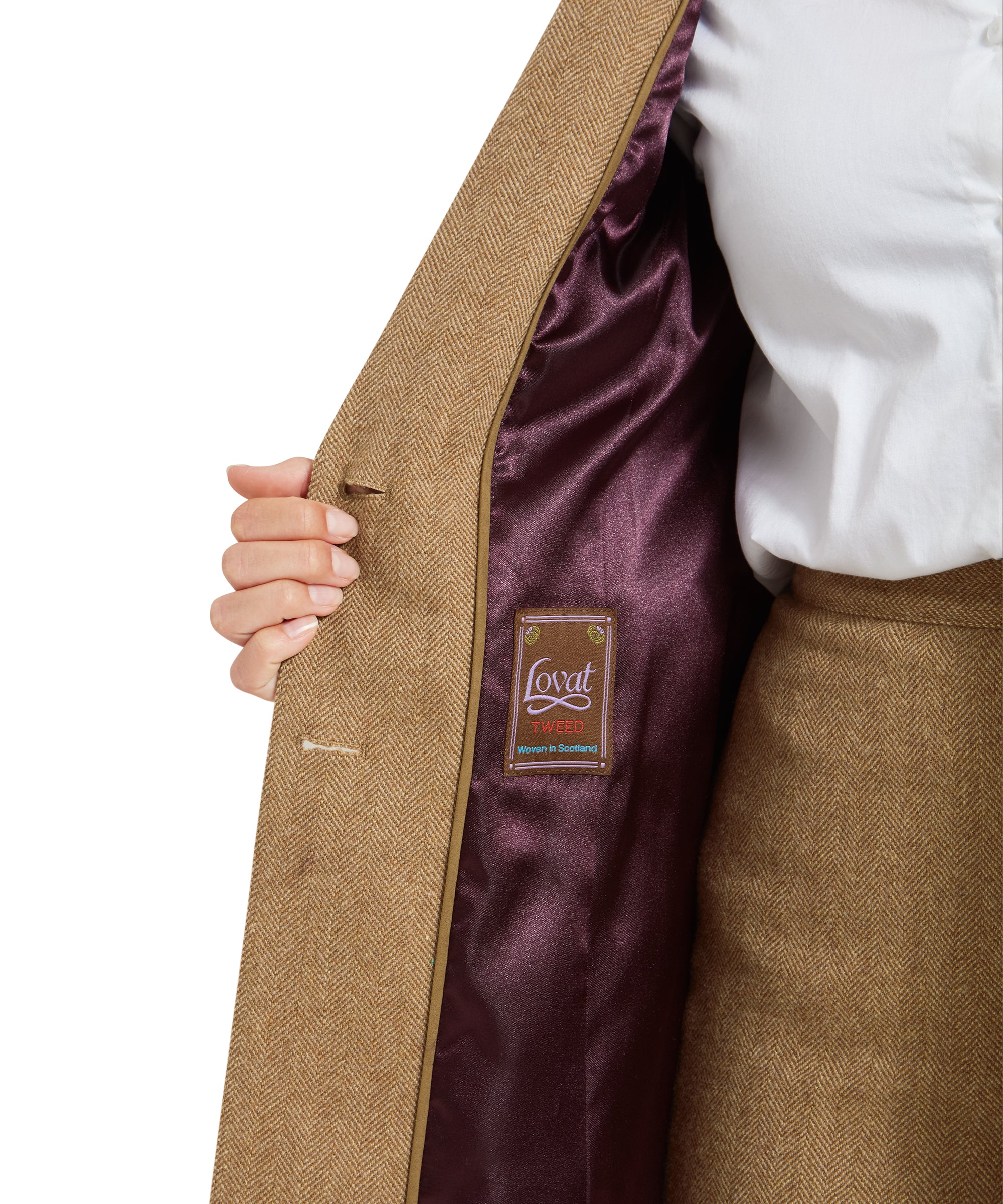 Moray Tweed Jacket - Oak Herringbone Tweed - Image 9