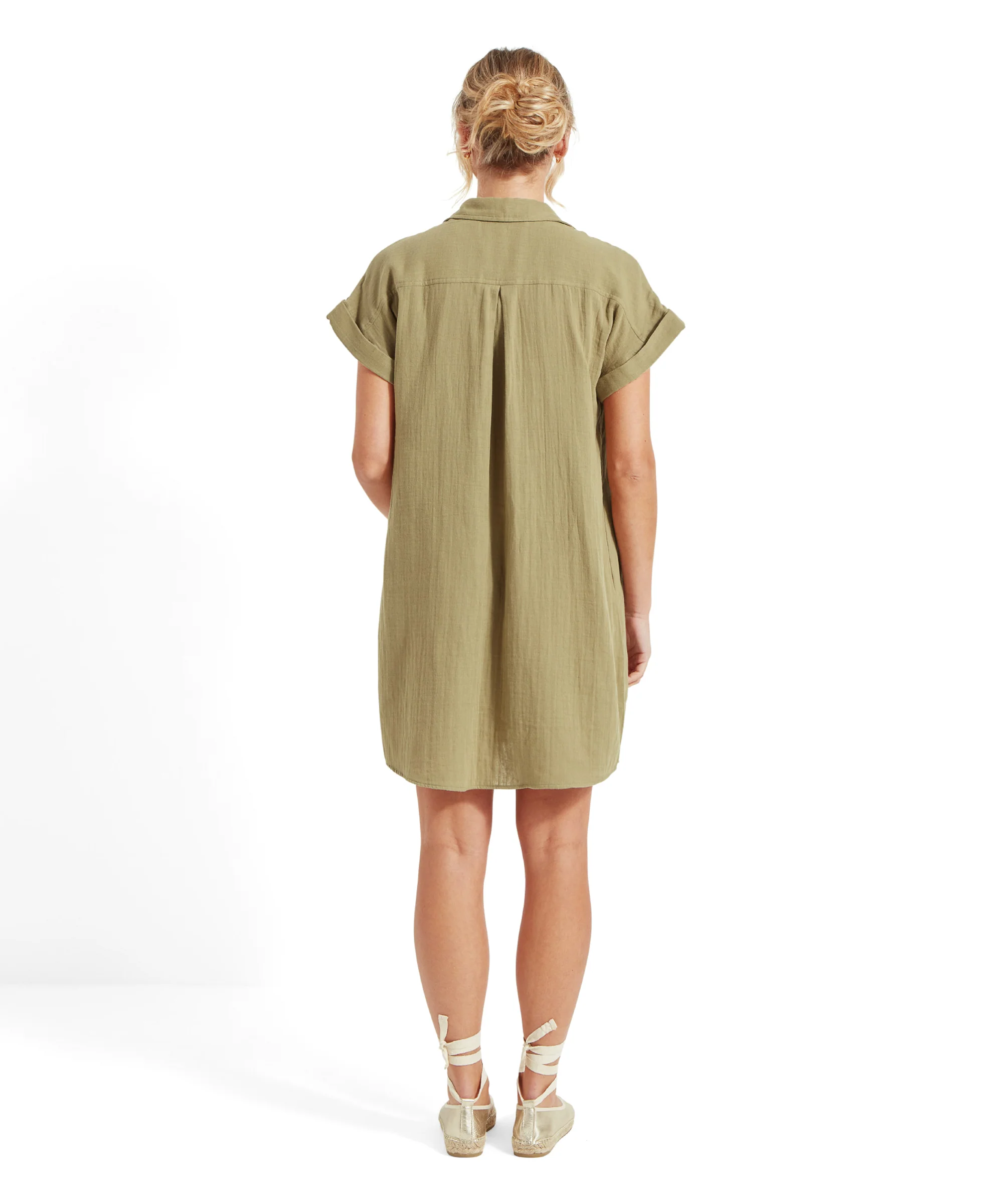 Olive Dress - Light Khaki Green - Image 8