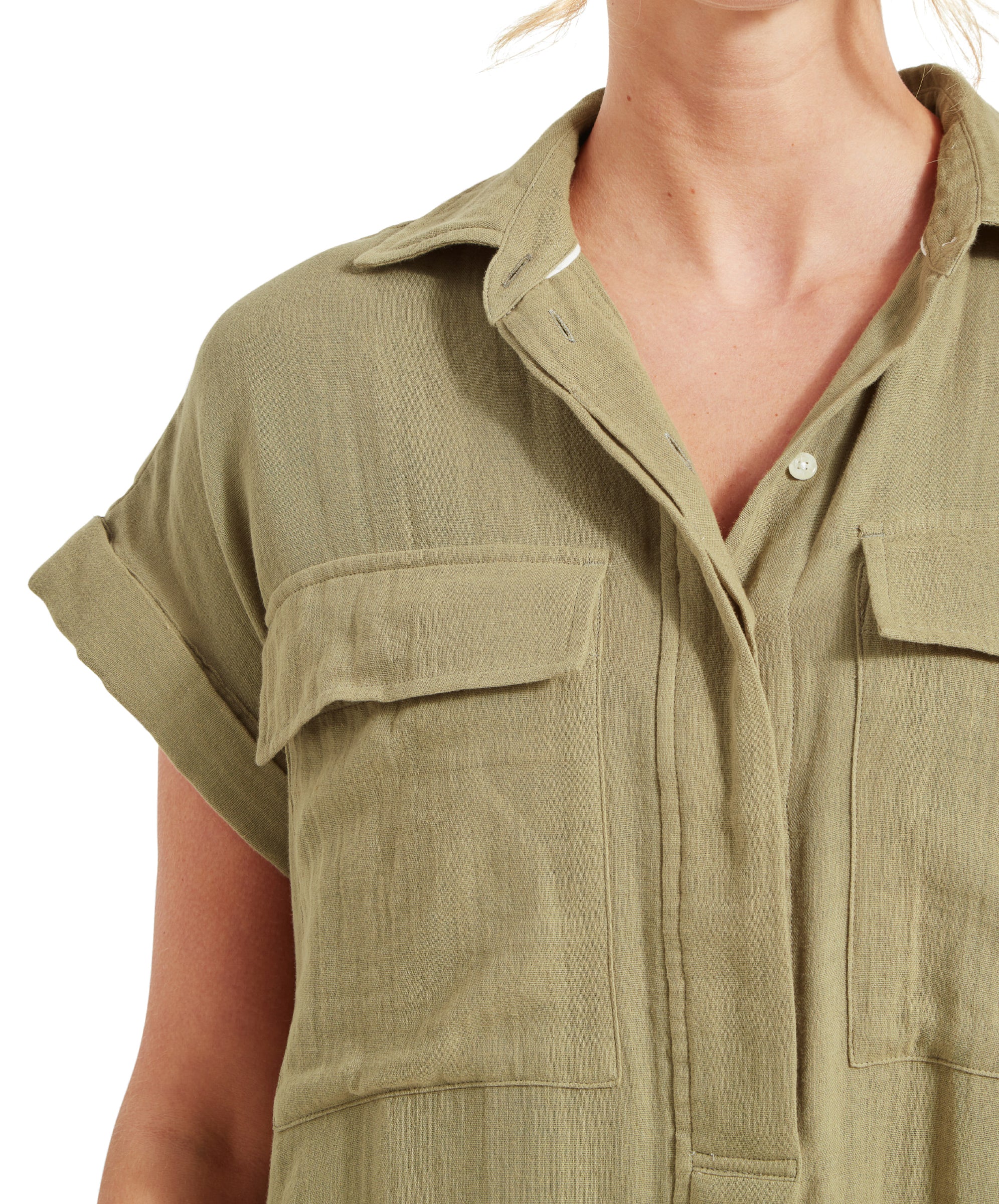 Olive Dress - Light Khaki Green - Image 9