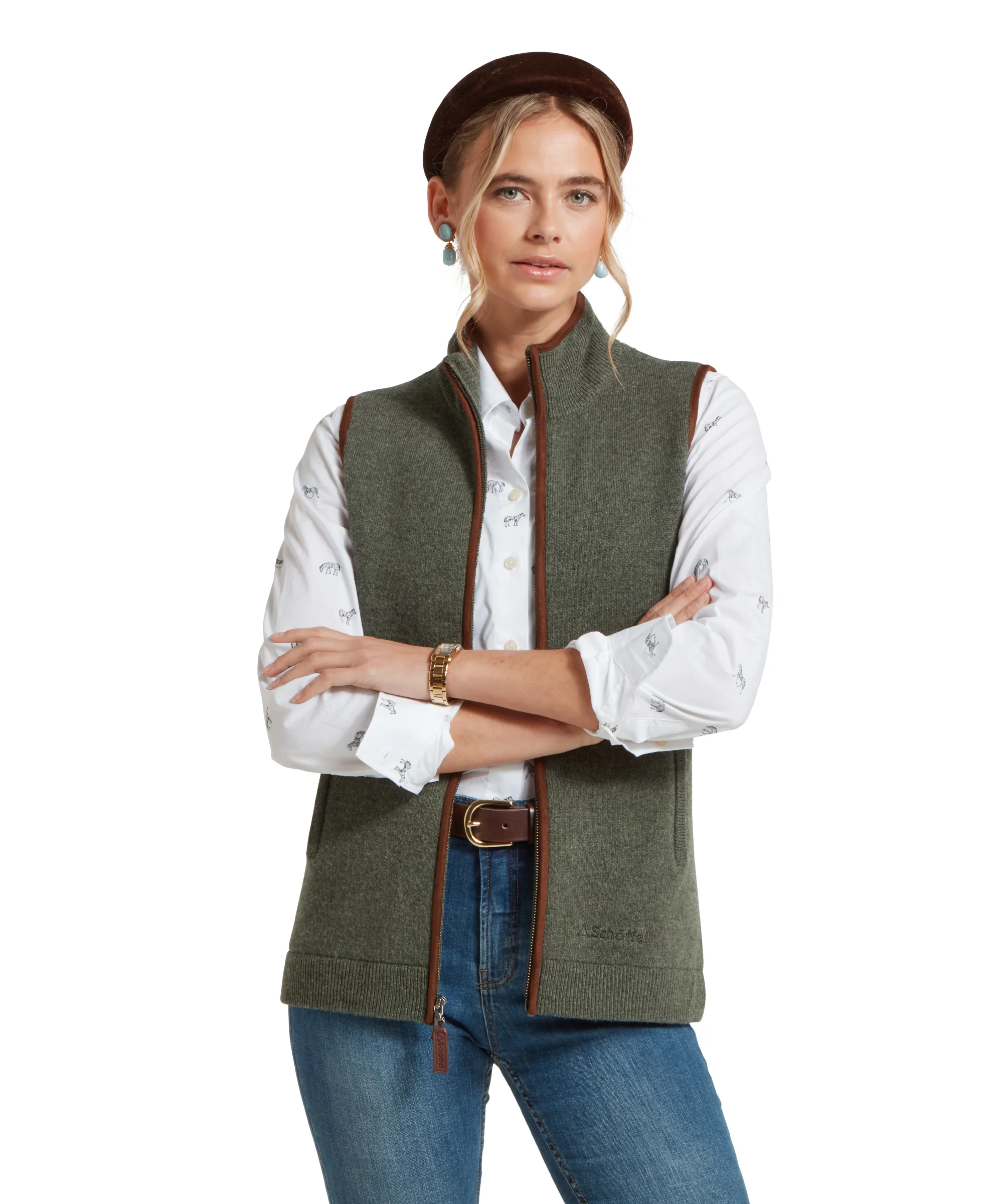 Women's Orkney Merino Gilet - Cedar Green - Image 4