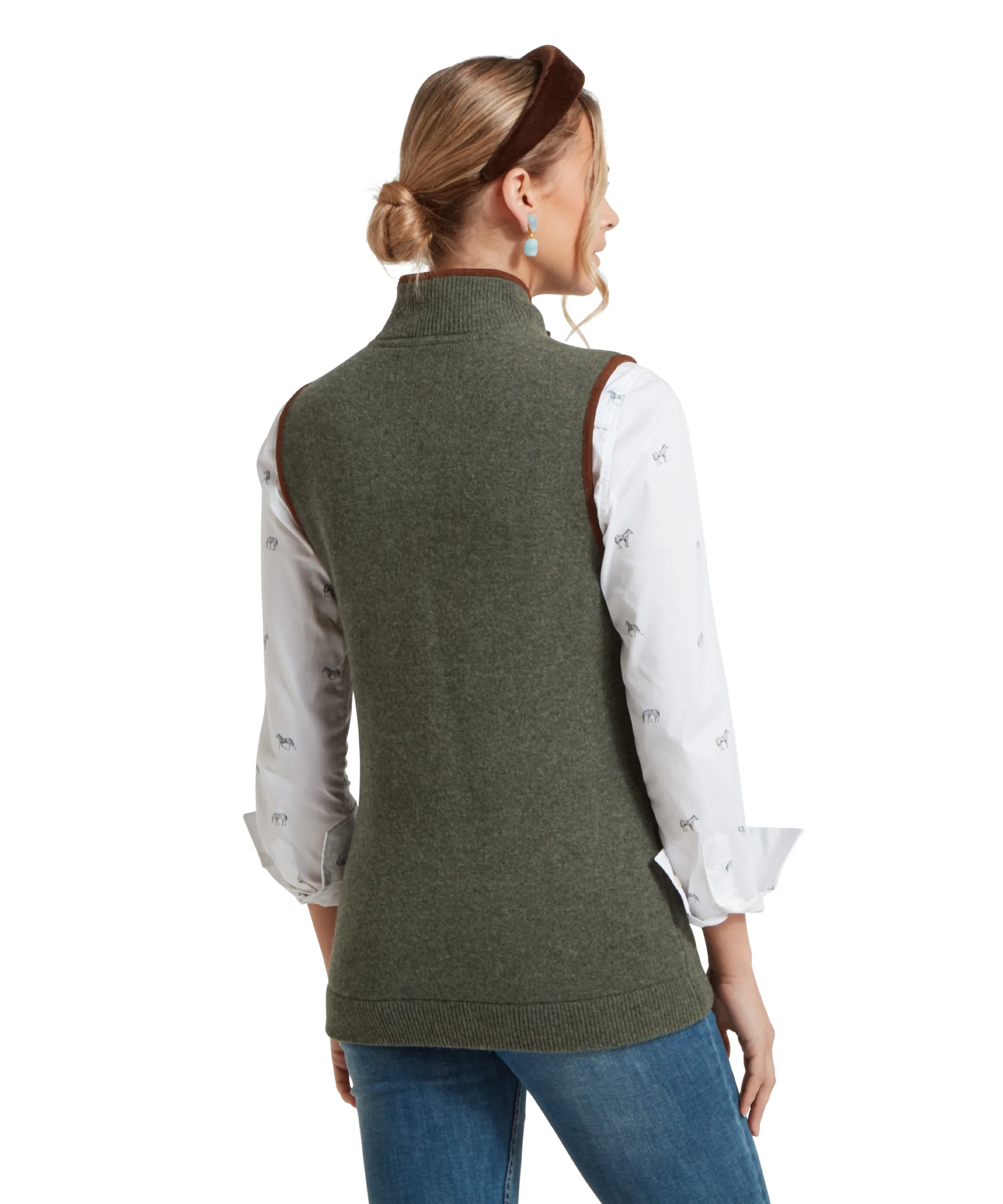 Women's Orkney Merino Gilet - Cedar Green - Image 6
