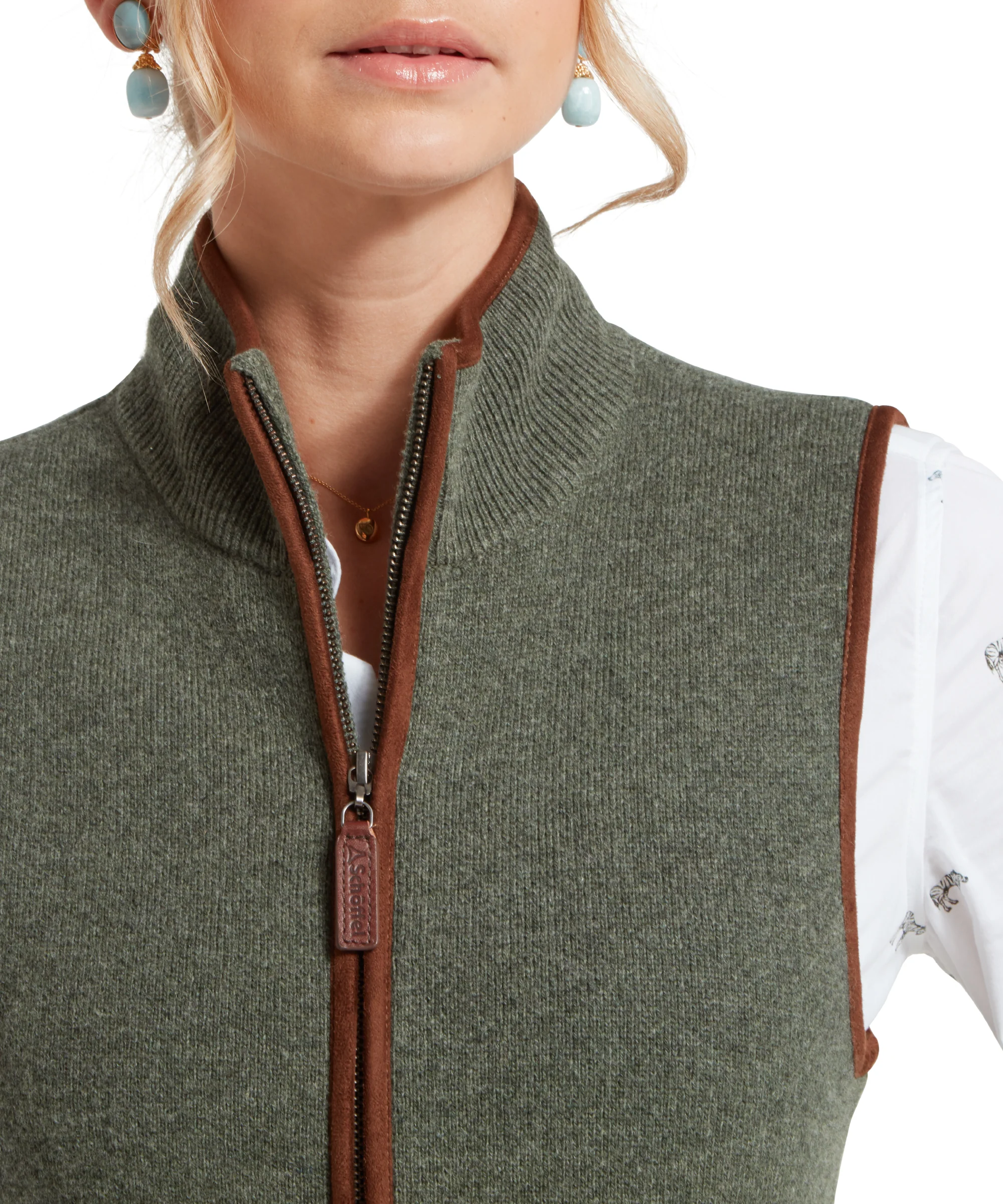 Women's Orkney Merino Gilet - Cedar Green - Image 7