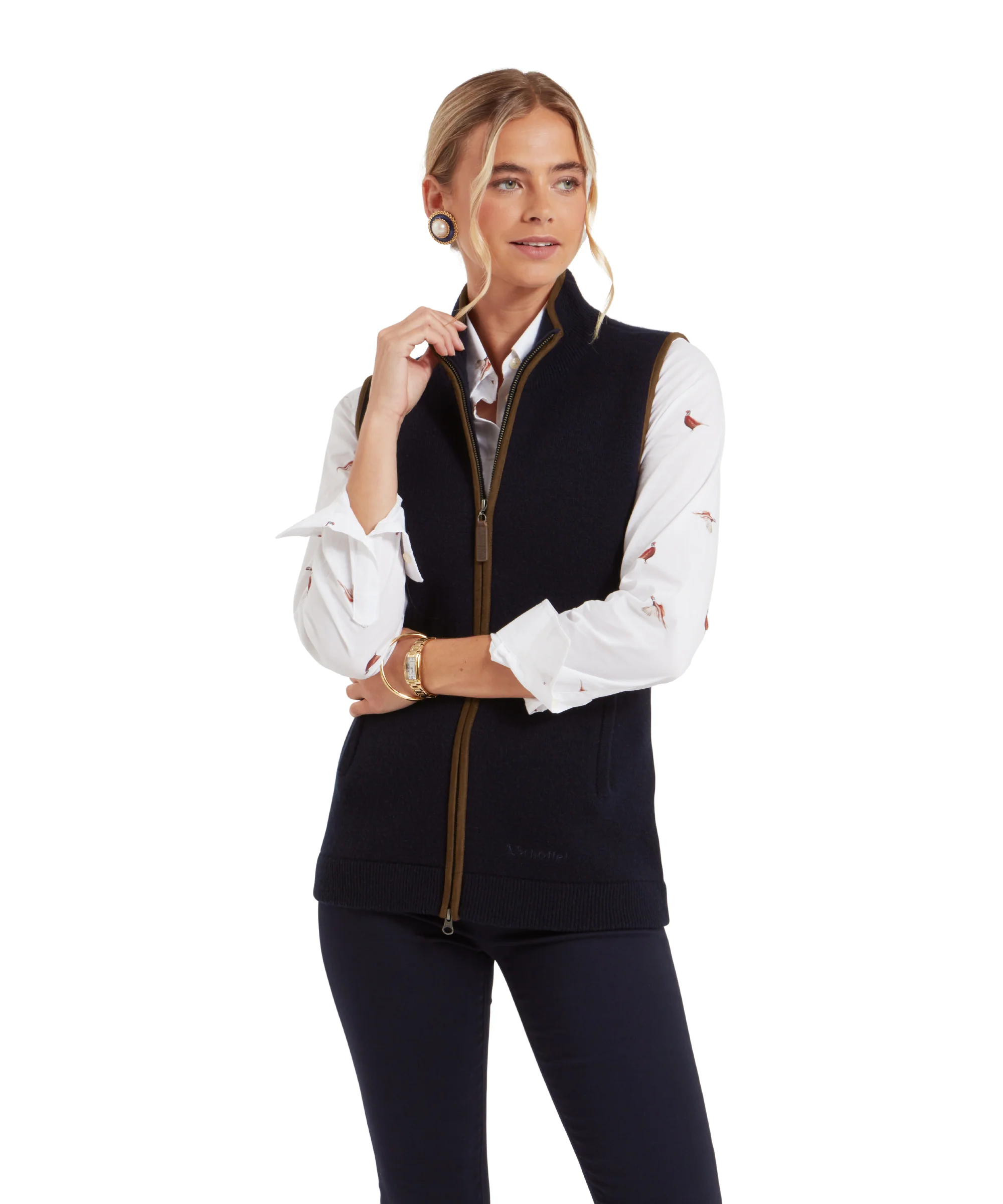 Orkney Merino Gilet - Navy - Image 2