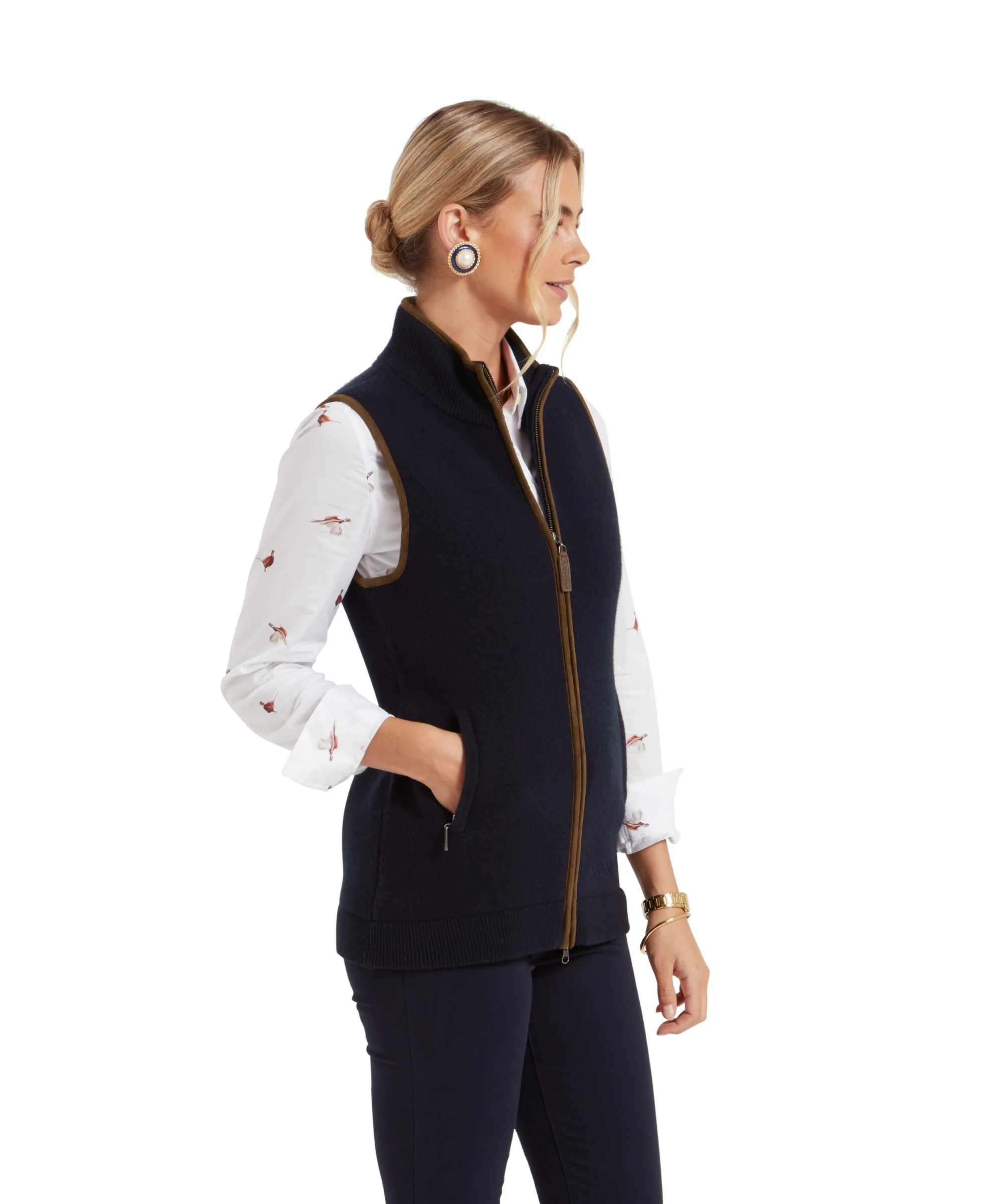 Orkney Merino Gilet - Navy - Image 4