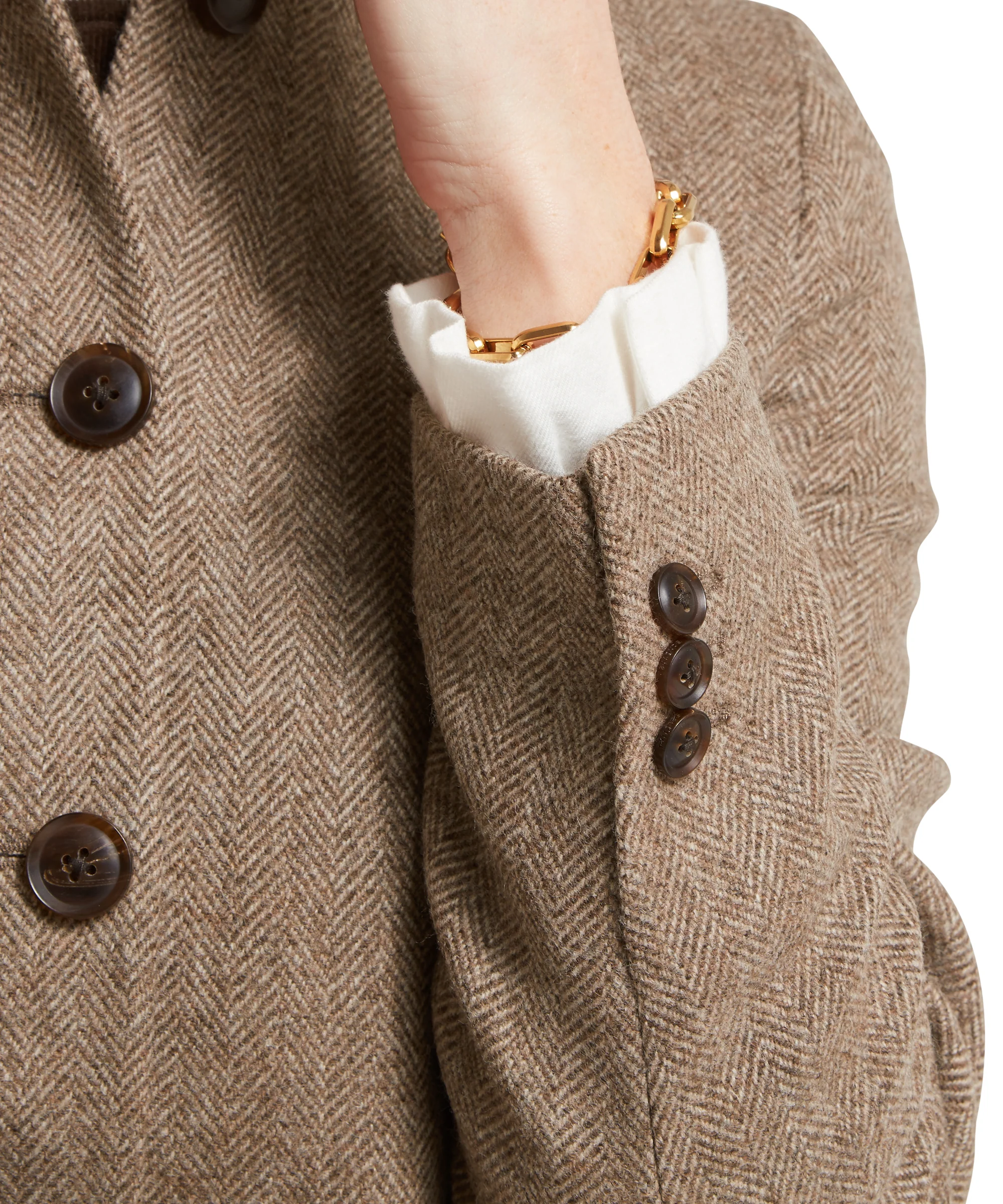 Portree Tweed Jacket - Cobblestone Herringbone Tweed - Image 10
