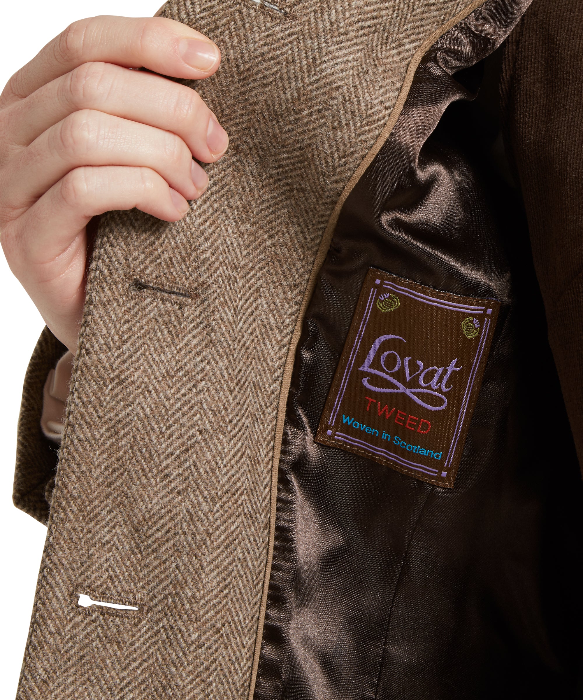 Portree Tweed Jacket - Cobblestone Herringbone Tweed - Image 11