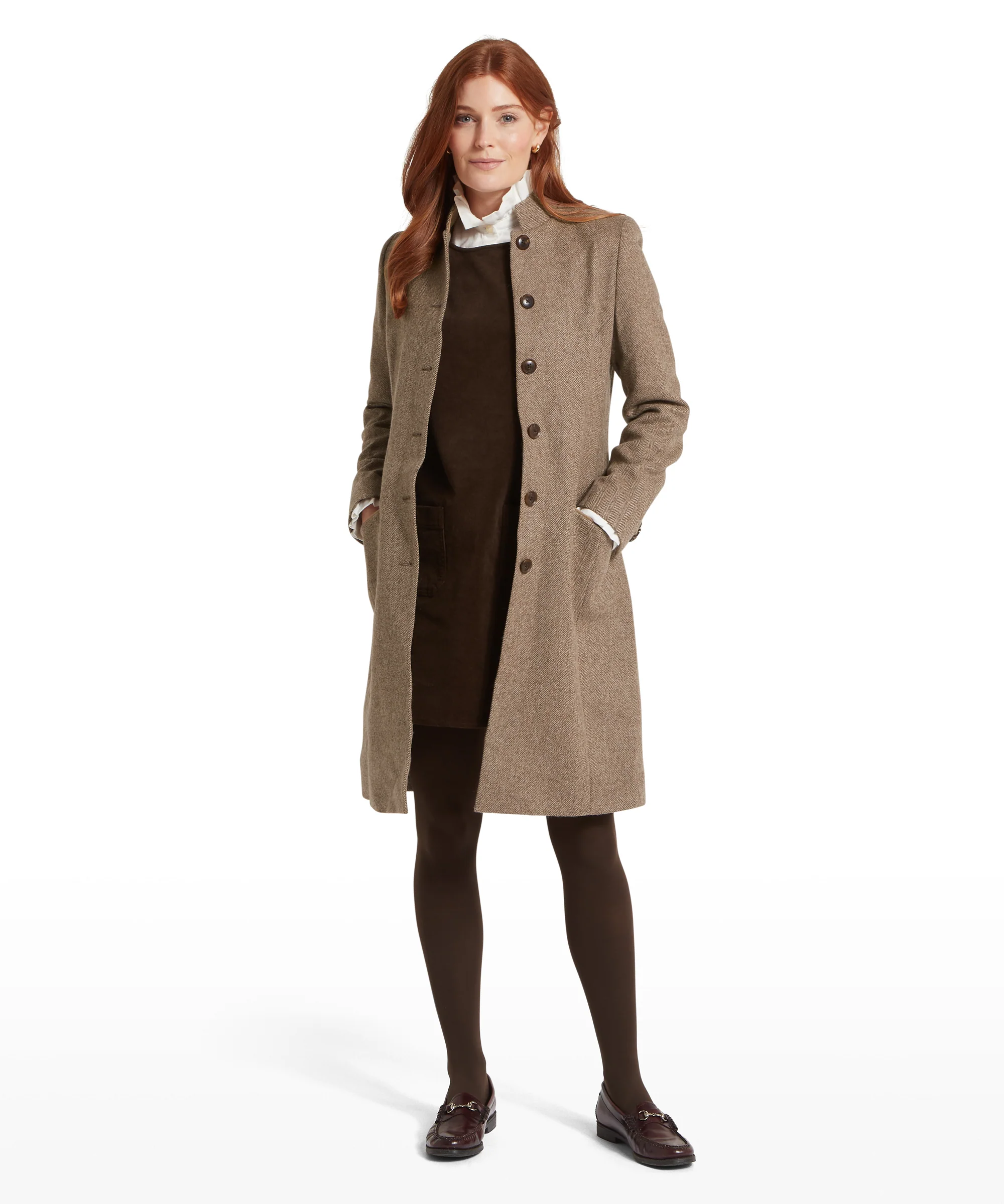 Portree Tweed Jacket - Cobblestone Herringbone Tweed - Image 3