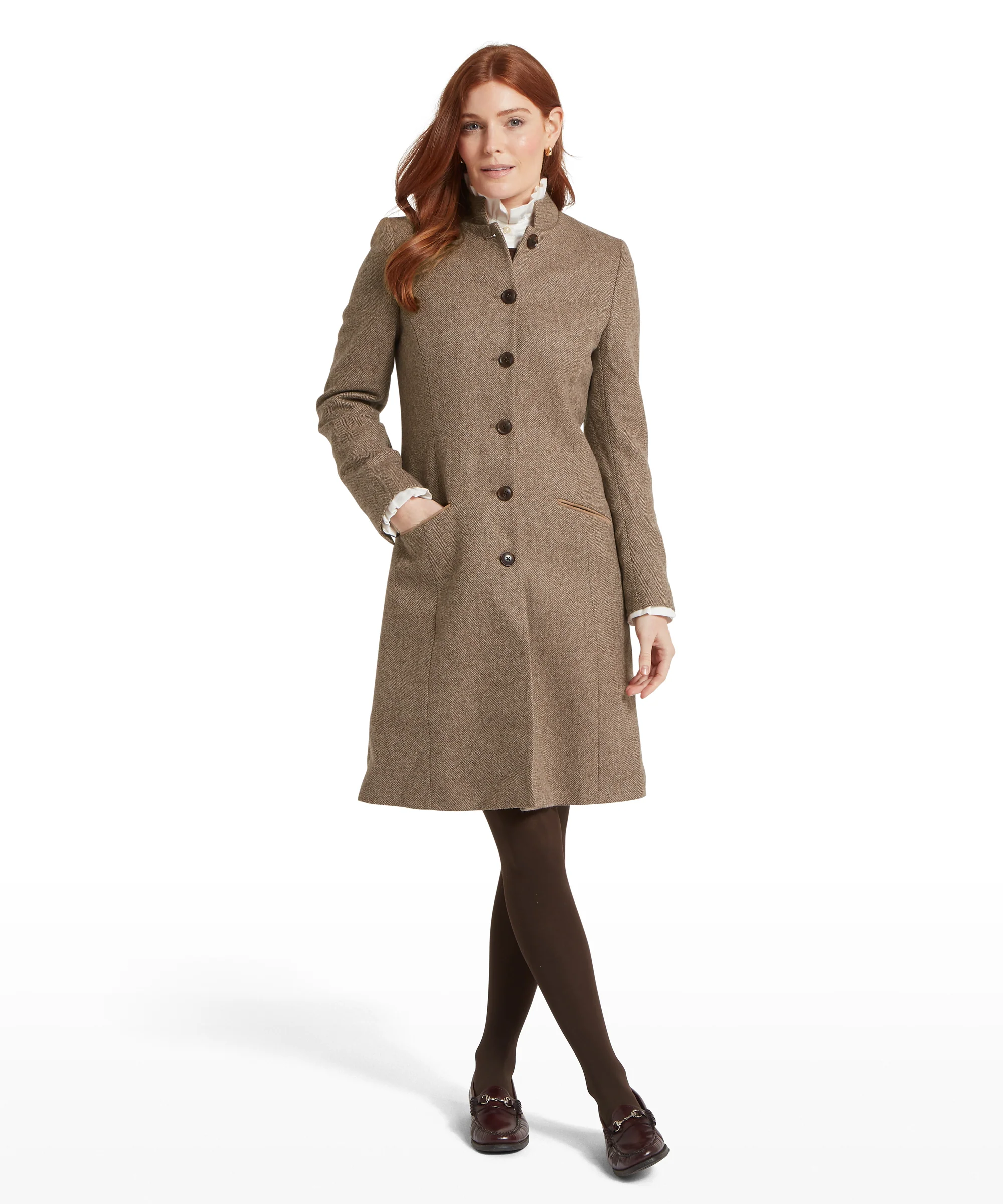 Portree Tweed Jacket - Cobblestone Herringbone Tweed - Image 4