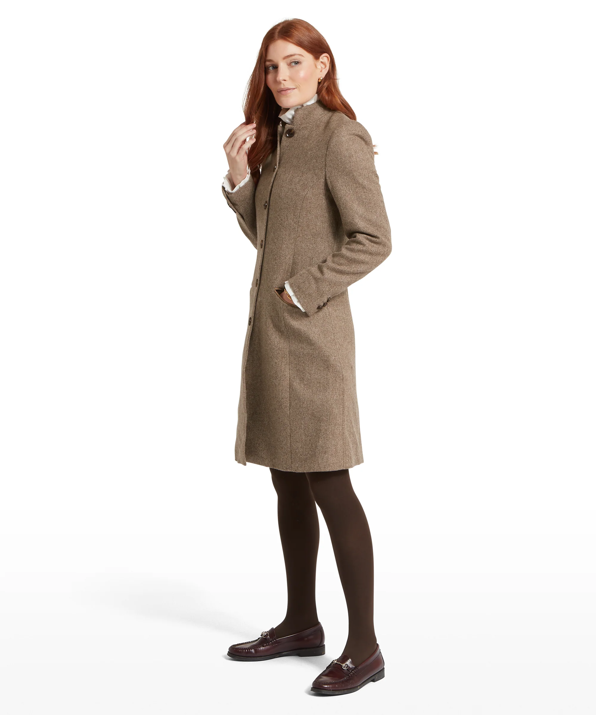 Portree Tweed Jacket - Cobblestone Herringbone Tweed - Image 5
