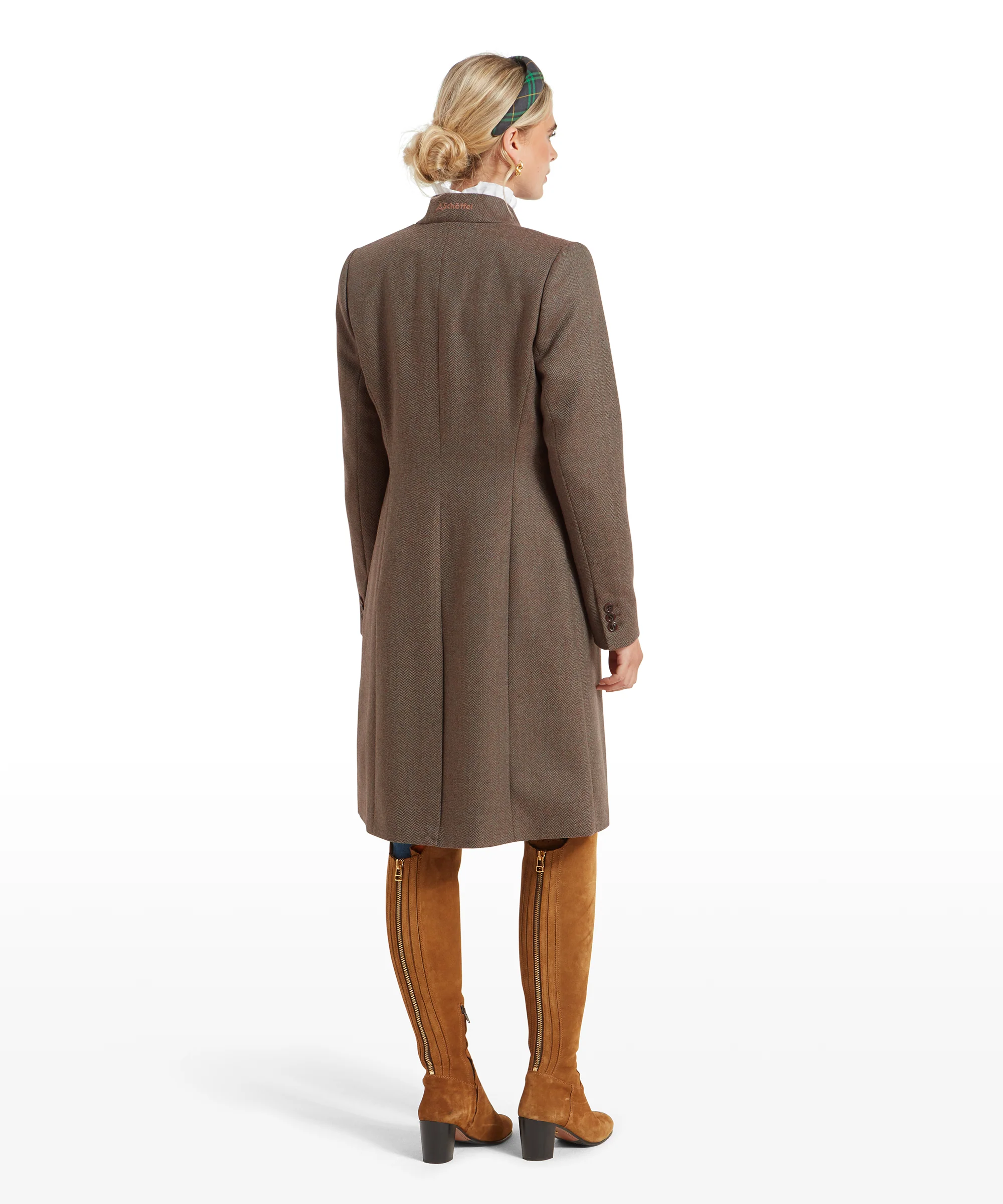 Portree Tweed Jacket - Loden Green Herringbone Tweed - Image 5