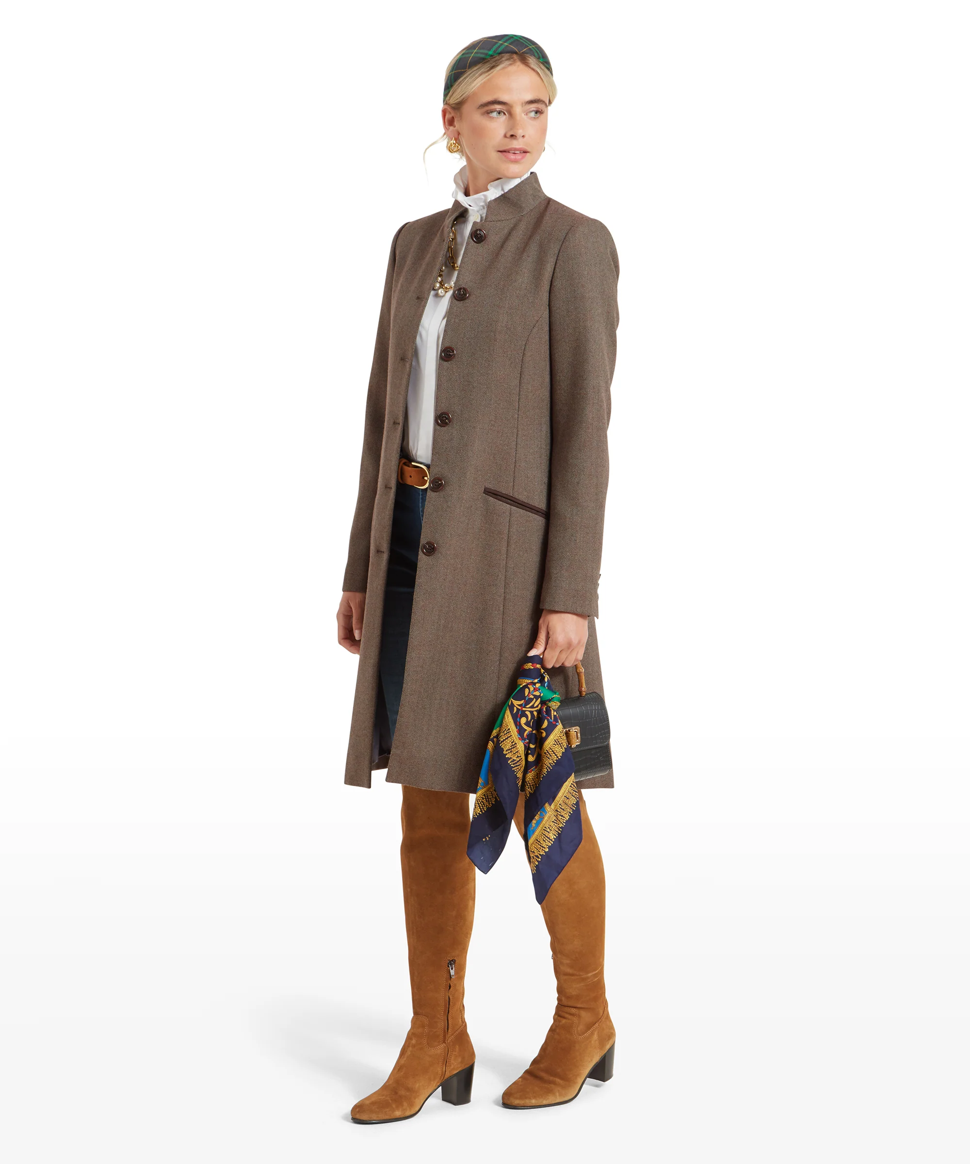 Portree Tweed Jacket - Loden Green Herringbone Tweed - Image 9
