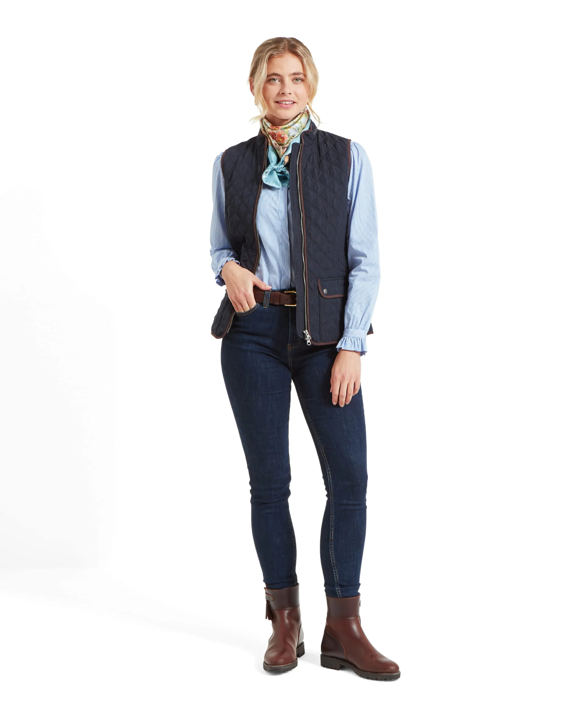 Women's Quilt Gilet - Midnight - Image 3