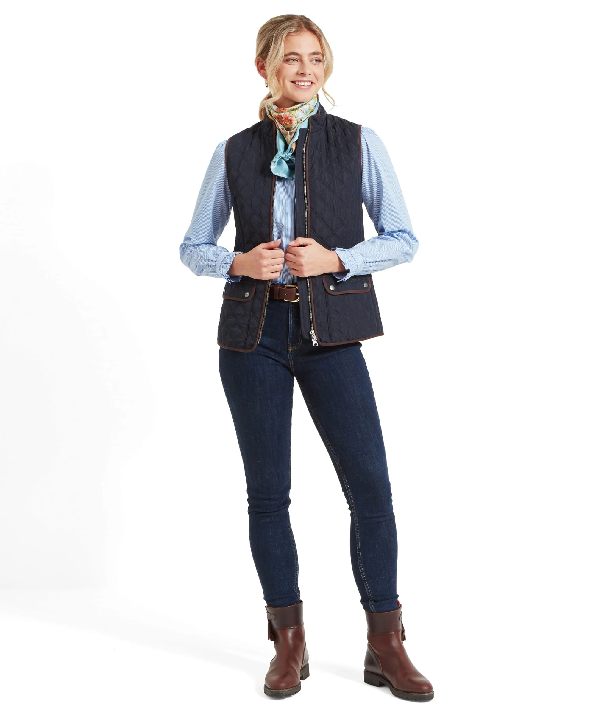 Women's Quilt Gilet - Midnight - Image 8