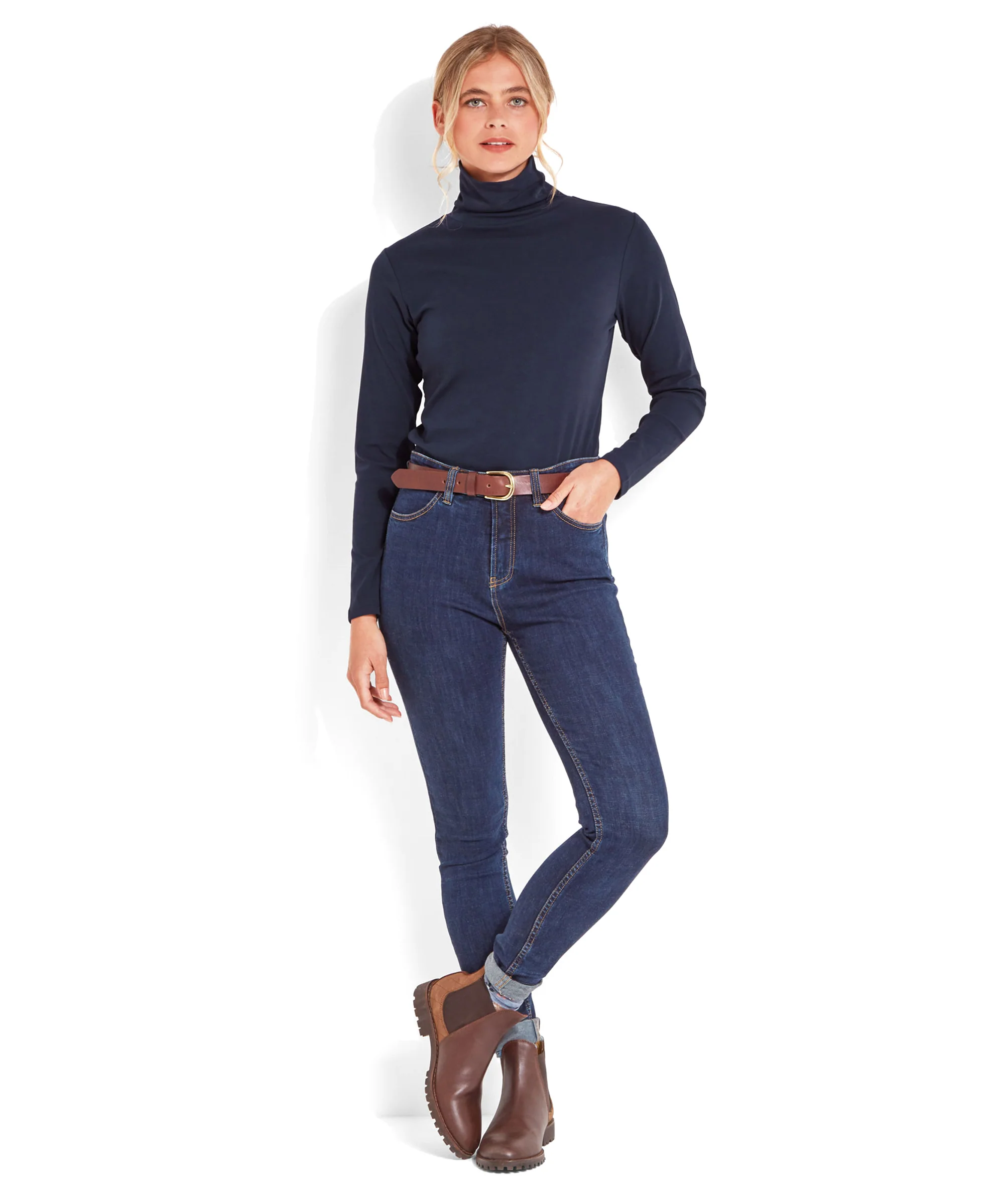 Rosedale Roll Neck - Navy - Image 3