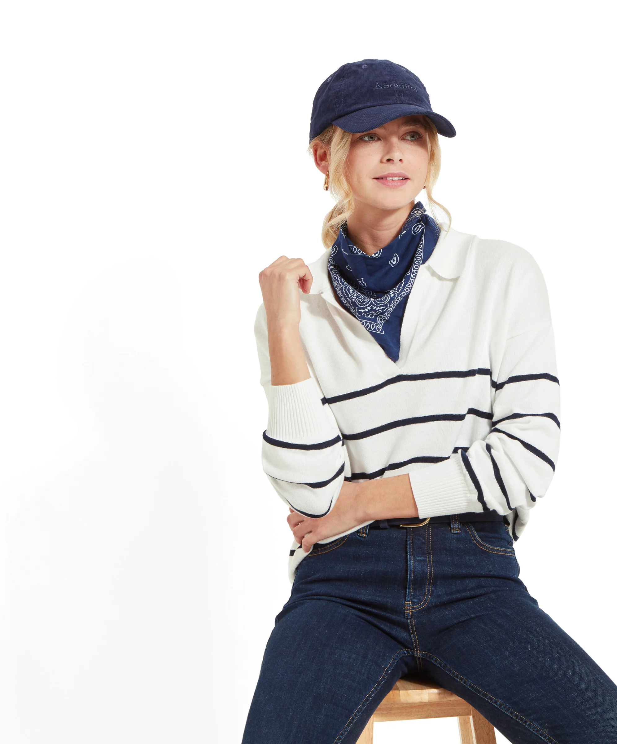Roseland Jumper - Soft White/Navy - Image 4